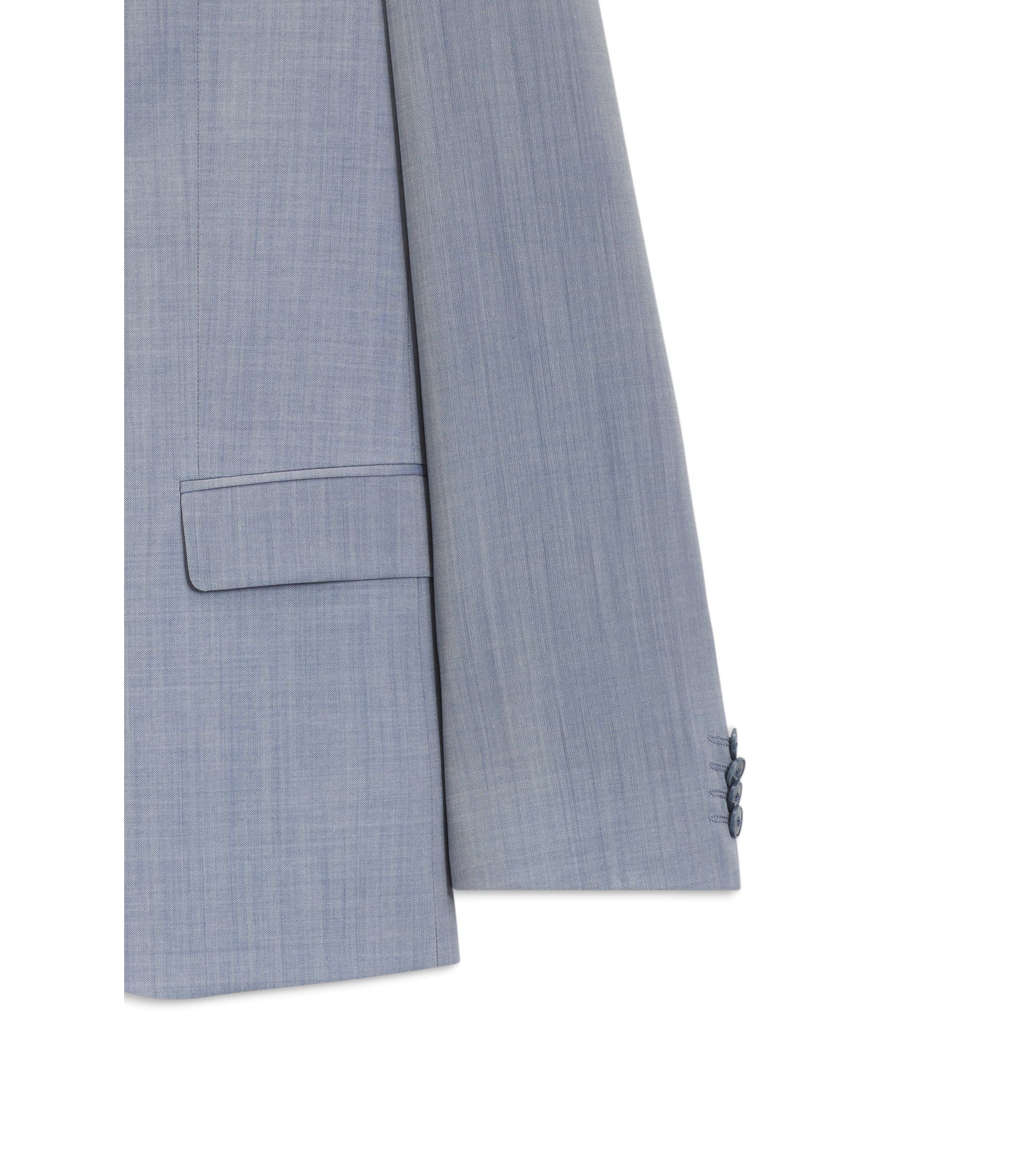 Hugo Three Piece Slim Fit Suit In Wool Blend Poplin Purple