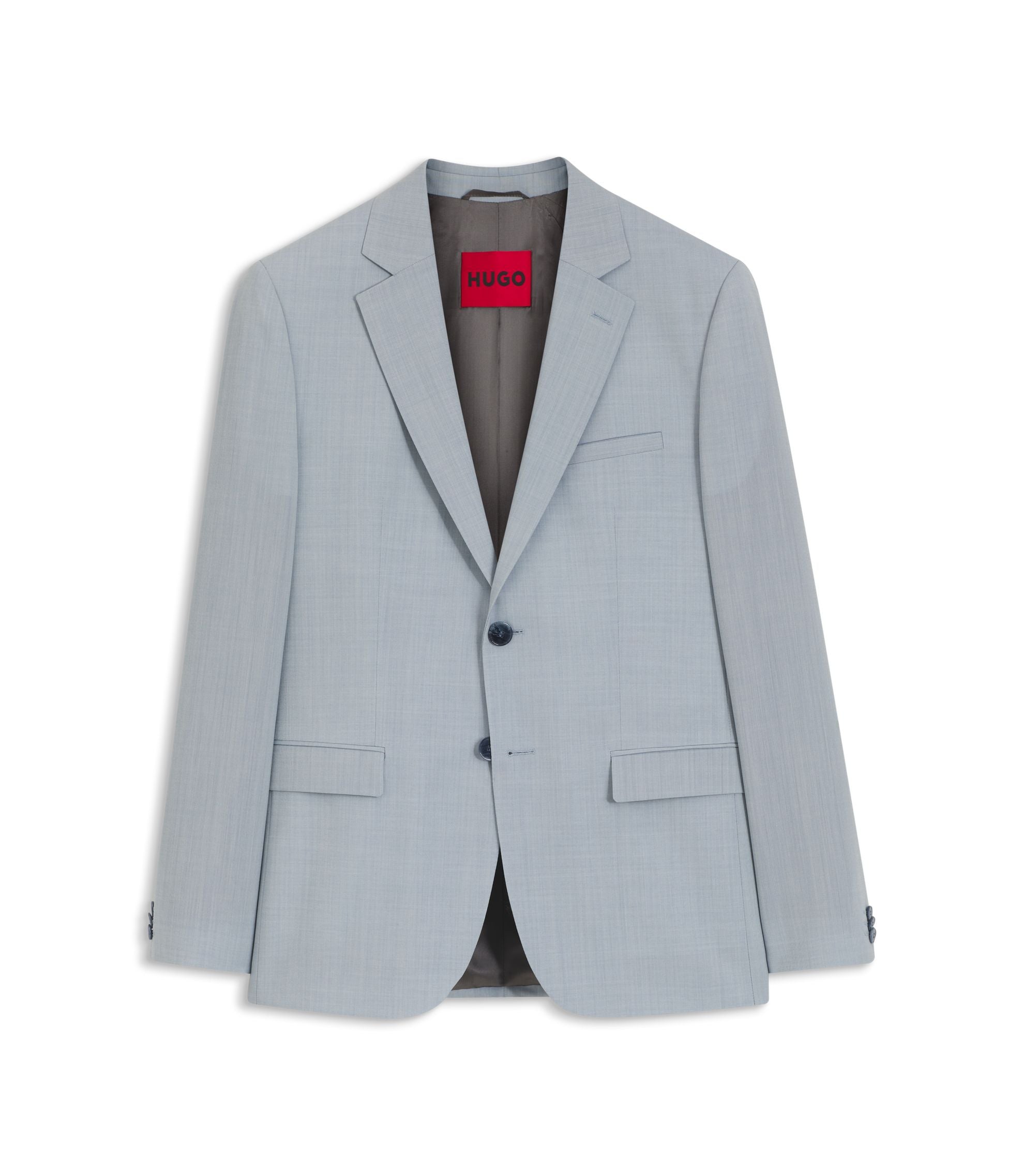 Hugo Extra Slim Fit Suit Jacket In Wool Blend Poplin Light Blue