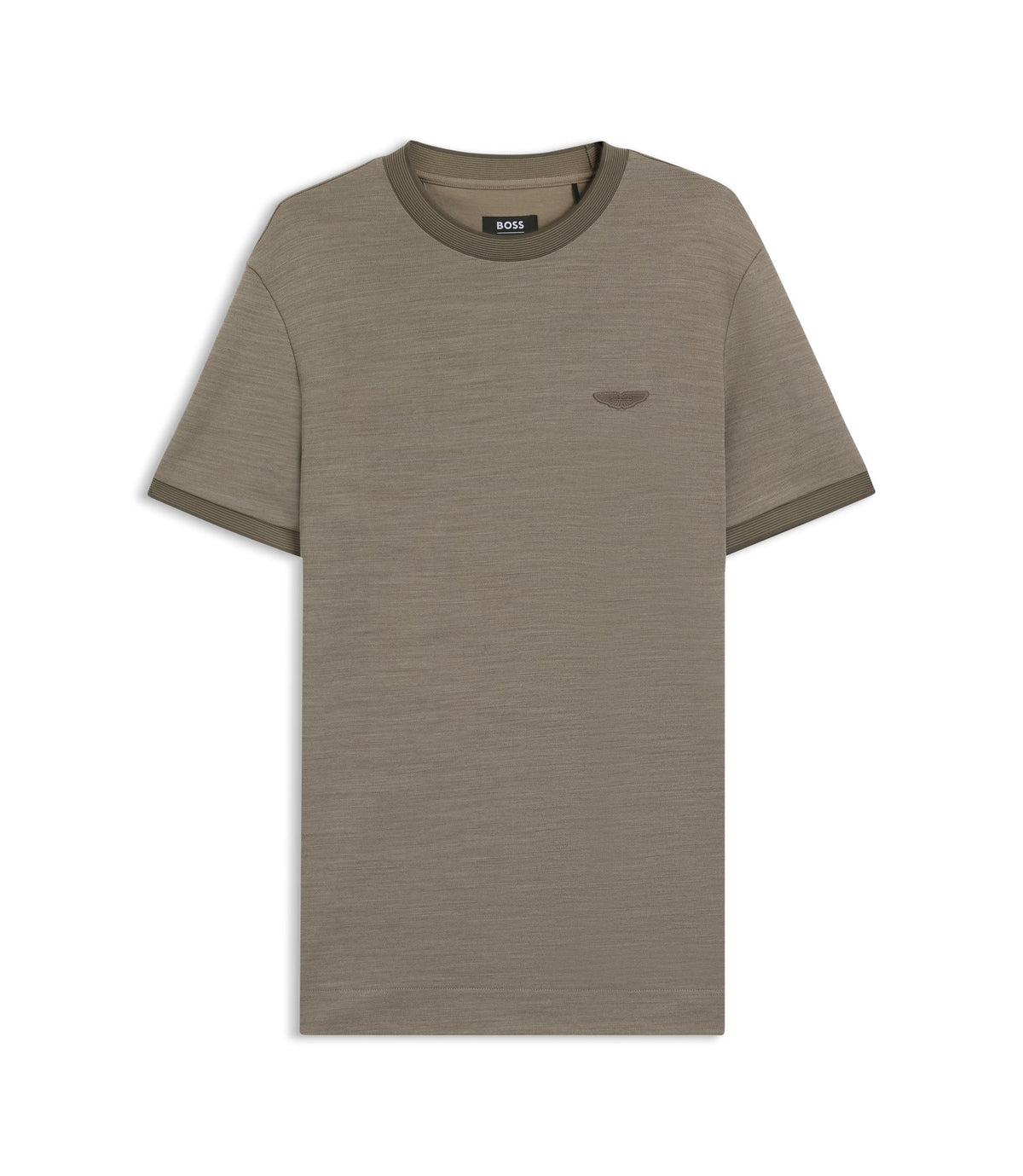 Boss X Aston Martin T Shirt In Wool Cotton Jacquard Light Grey