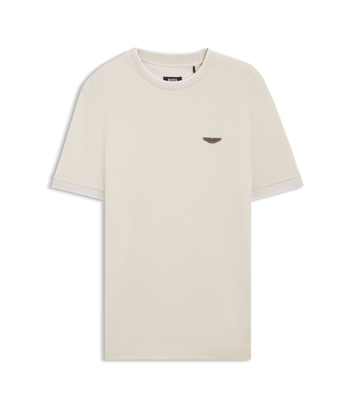 Boss X Aston Martin T Shirt In Wool Cotton Jacquard White