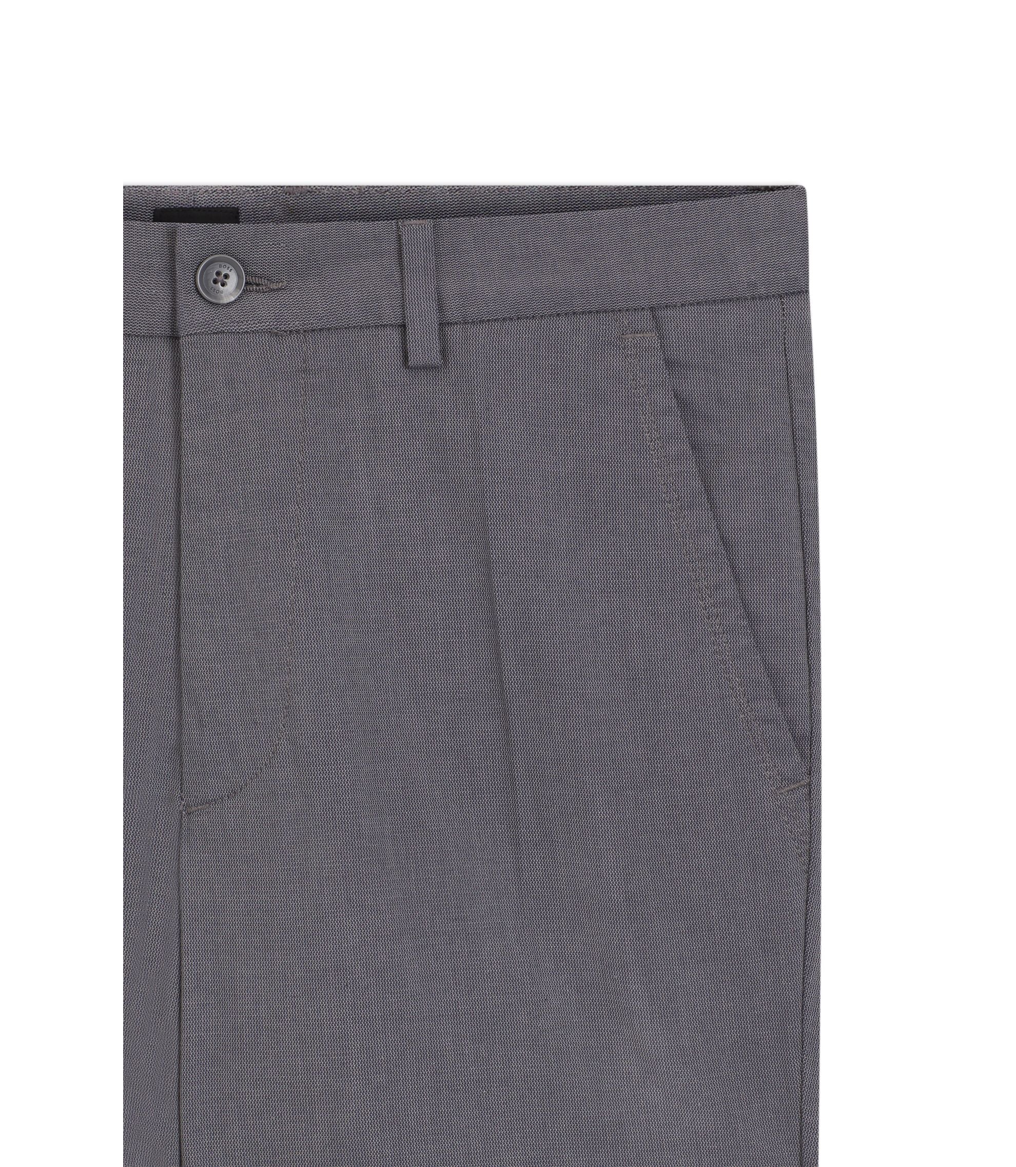 Boss Slim Fit Trousers In Stretch Cotton Dobby Dark Blue