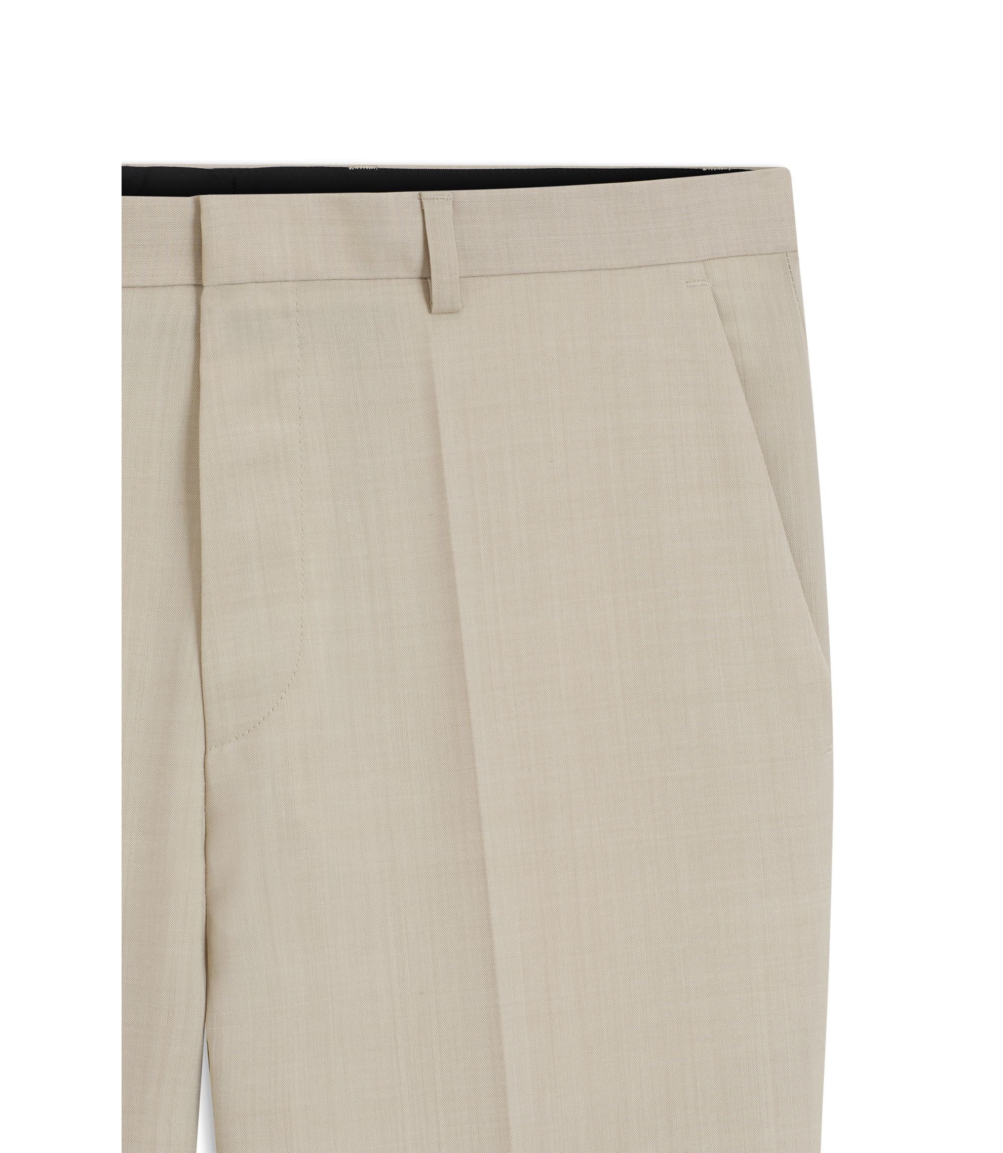 Hugo Extra Slim Fit Trousers In Wool Blend Poplin Beige