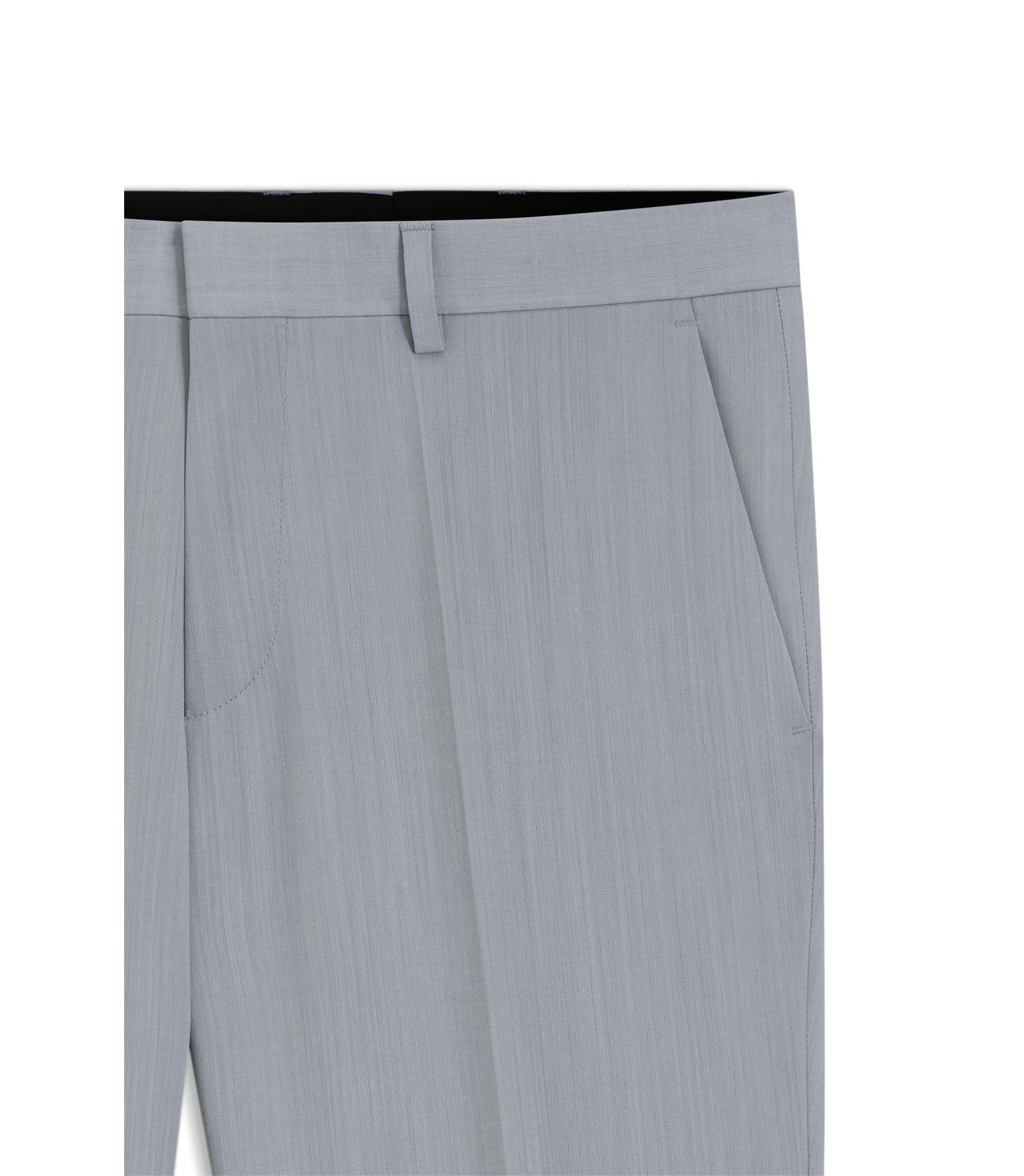 Hugo Extra Slim Fit Trousers In Wool Blend Poplin Light Blue