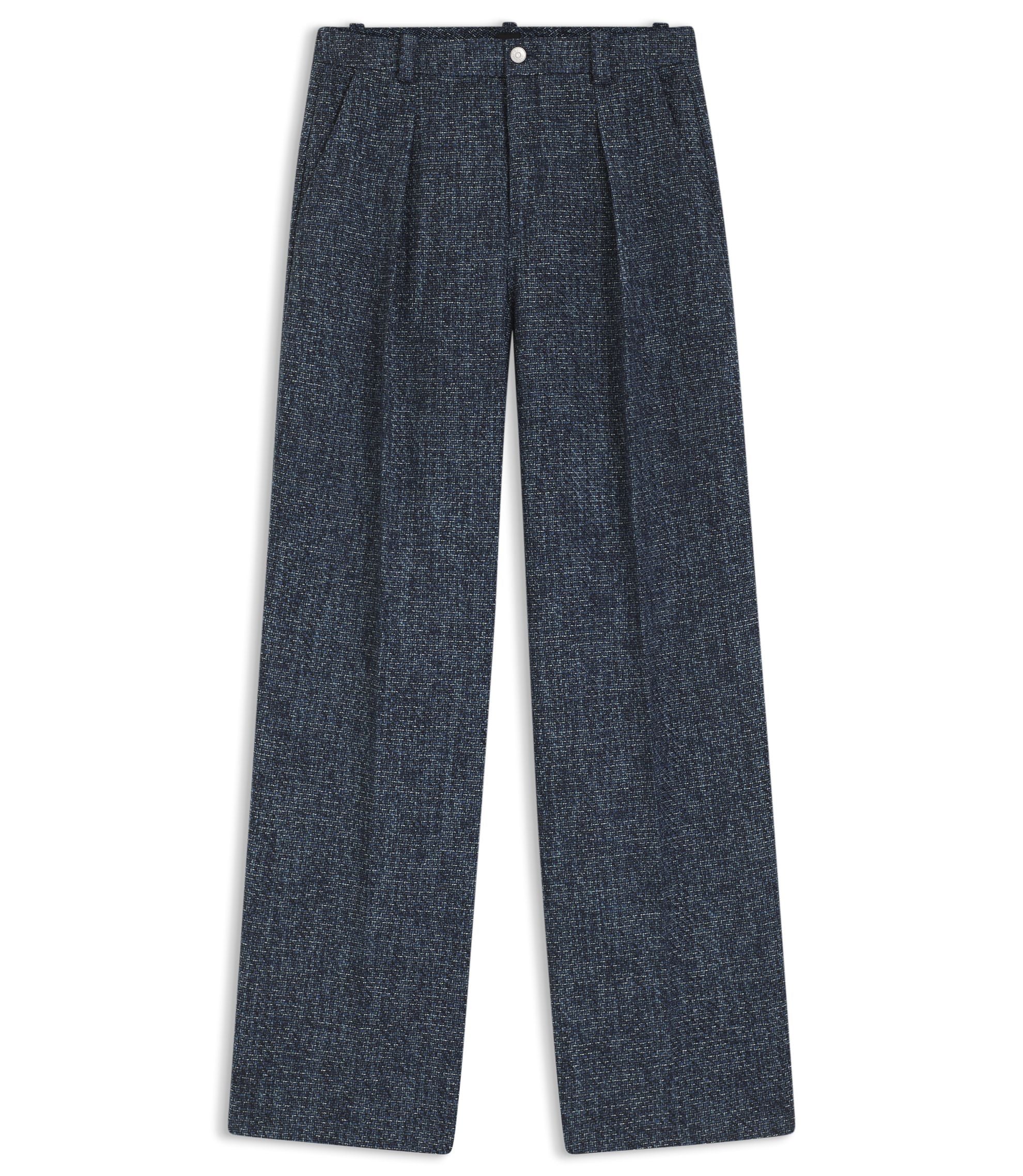 Boss Wide Leg Trousers In Stretch Tweed Patterned Women's