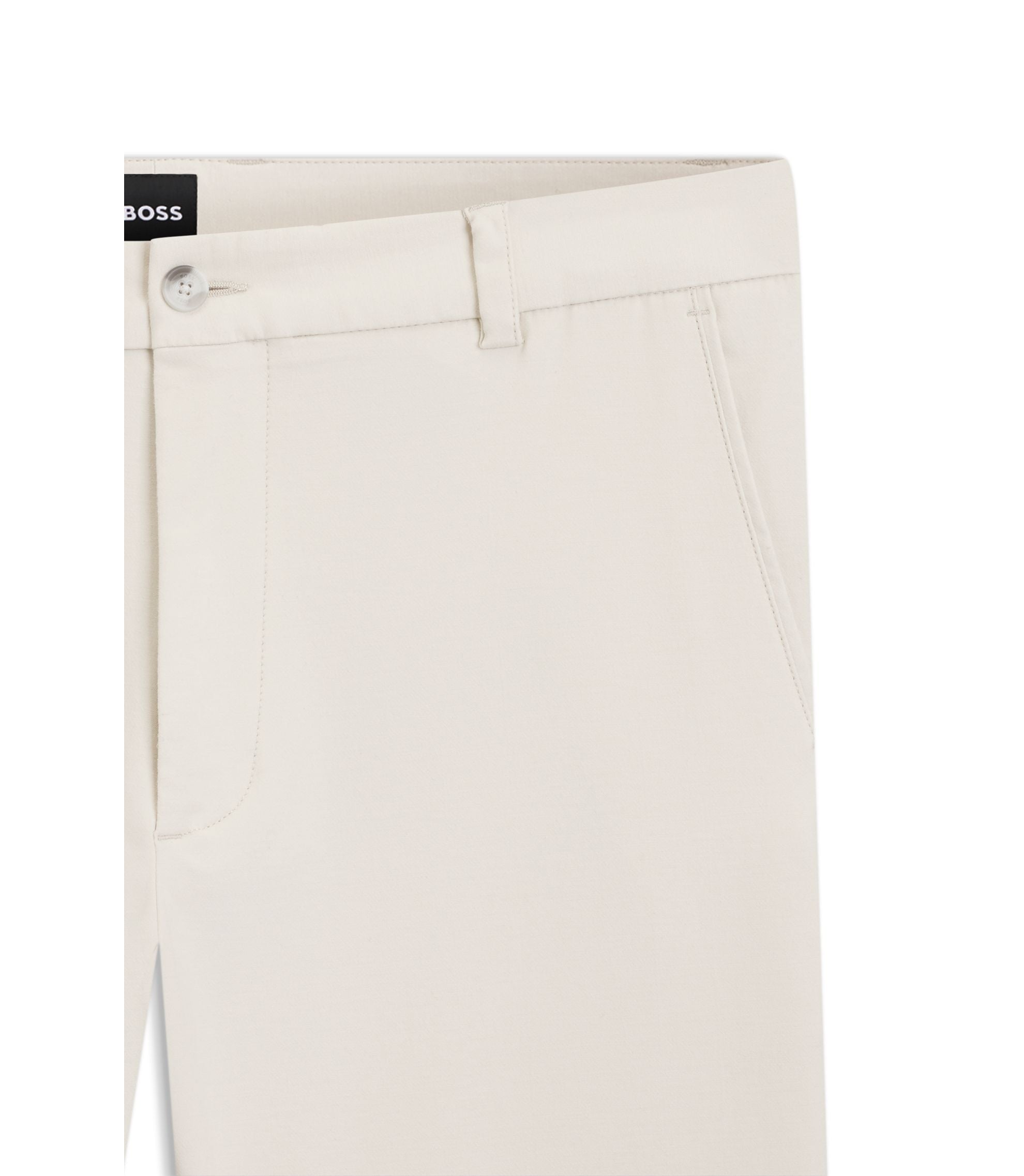 Boss Easy Iron Modern Fit Trousers In Cotton Blend Twill White