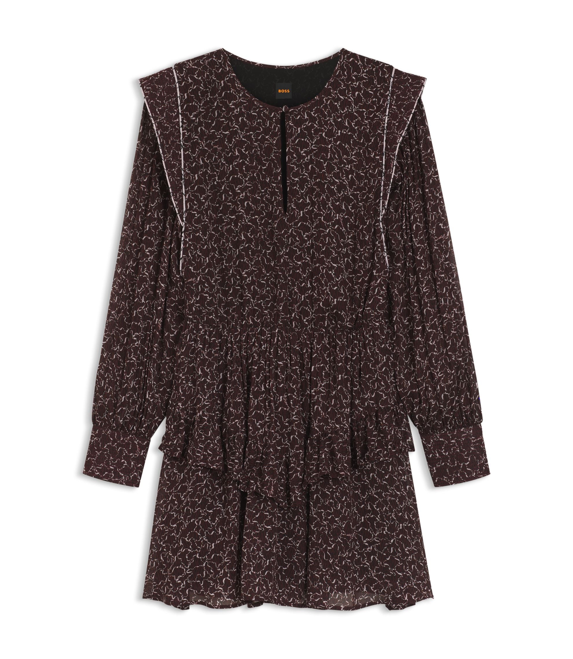 Boss Contrast Piping Mini Dress With Modern Print Patterned Women's