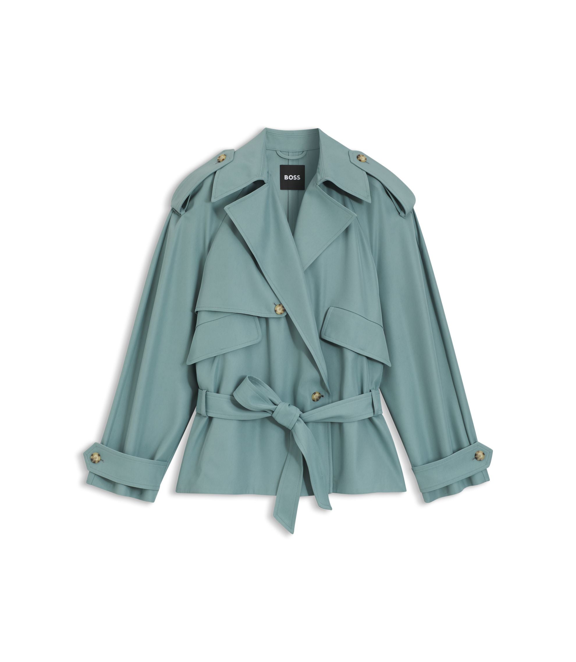 Boss Drapey Twill Jacket In A Relaxed Fit Blue Women's
