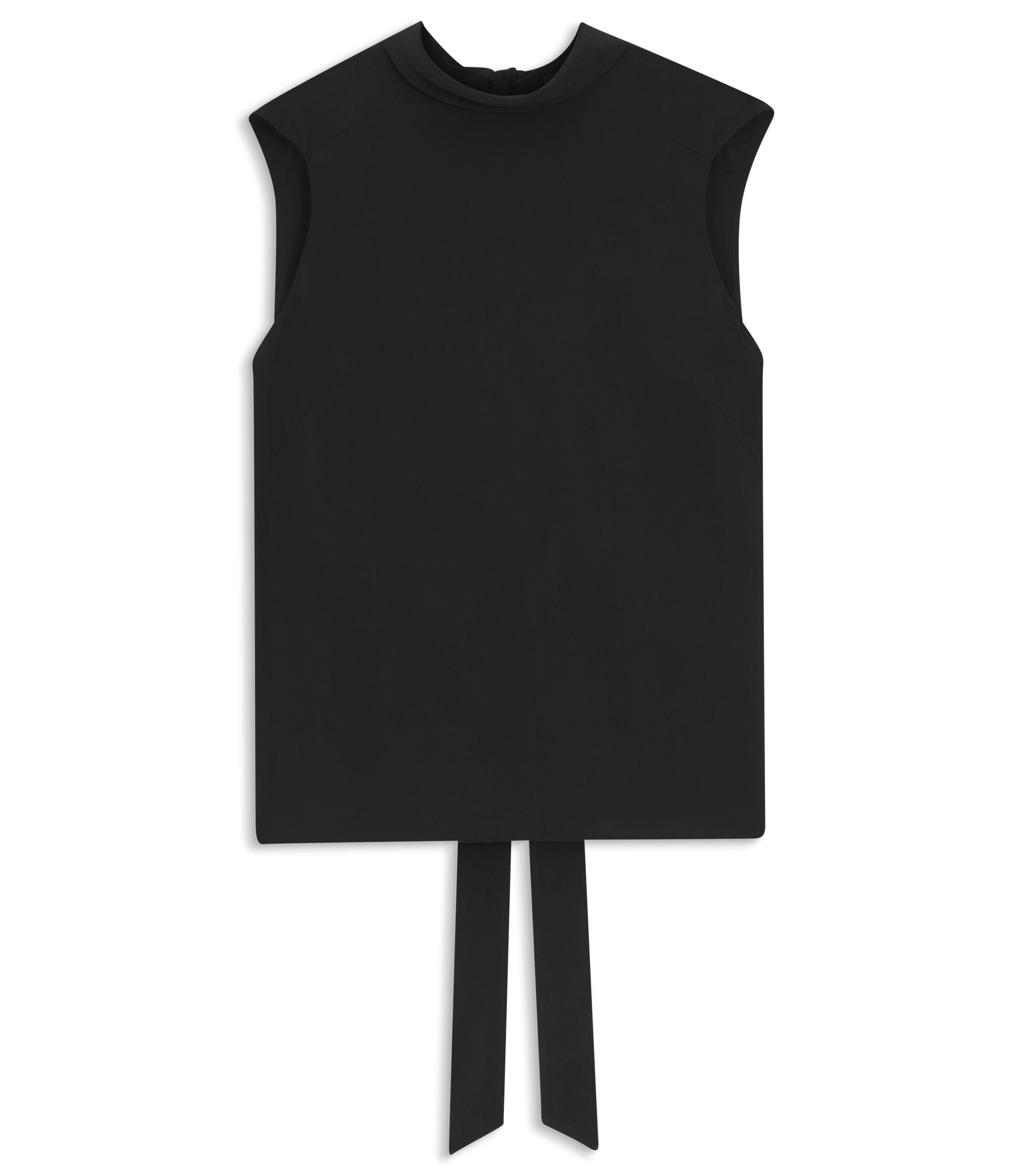Boss Regular Fit Blouse In Sandwashed Silk With Tie Neck Black Women's