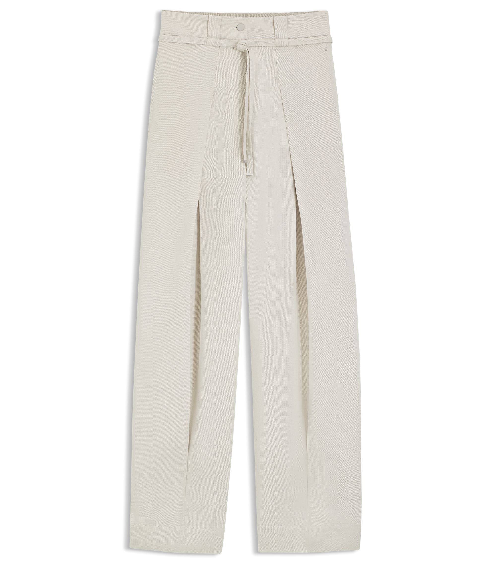 Boss Relaxed Fit Trousers In Cotton And Linen Patterned Women's
