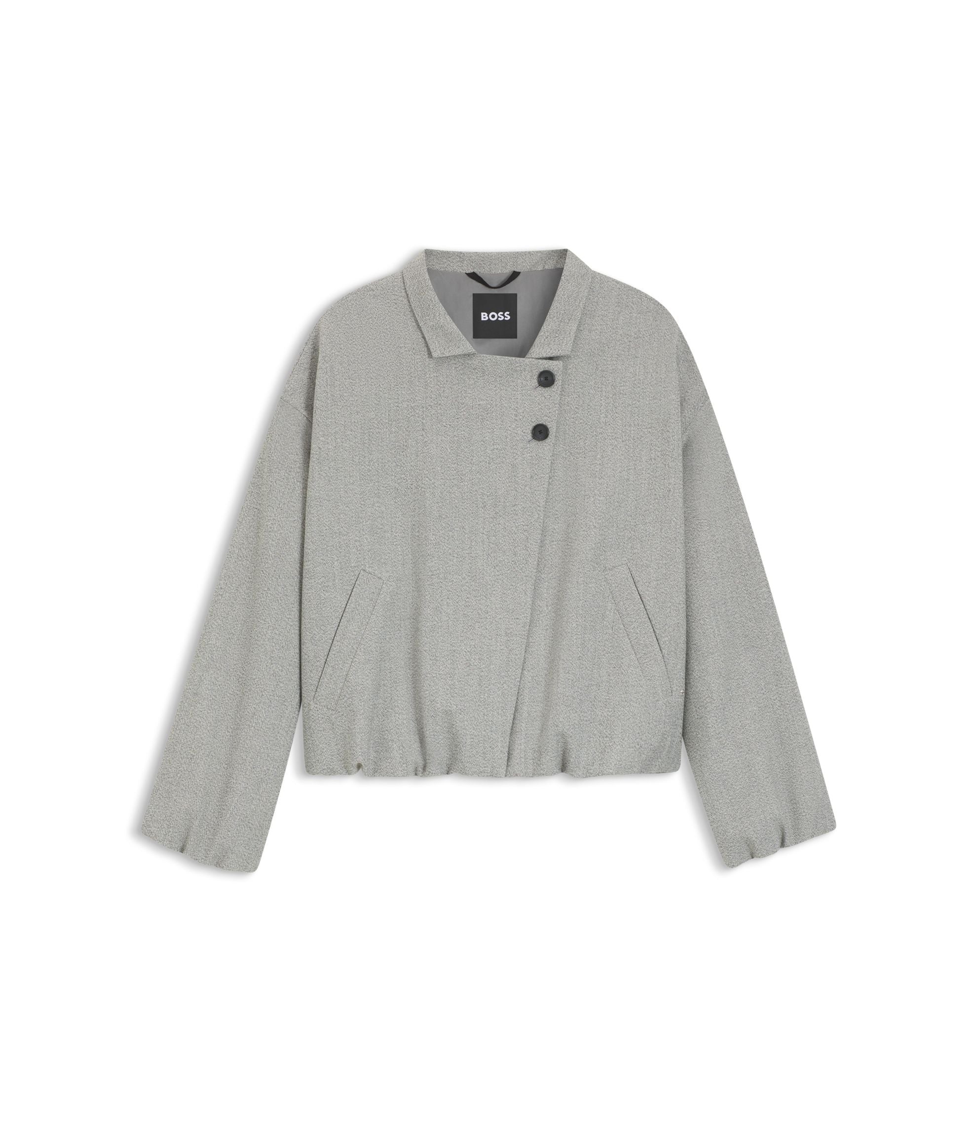 Boss Regular Fit Blazer In Stretch Sharkskin Silver Women's