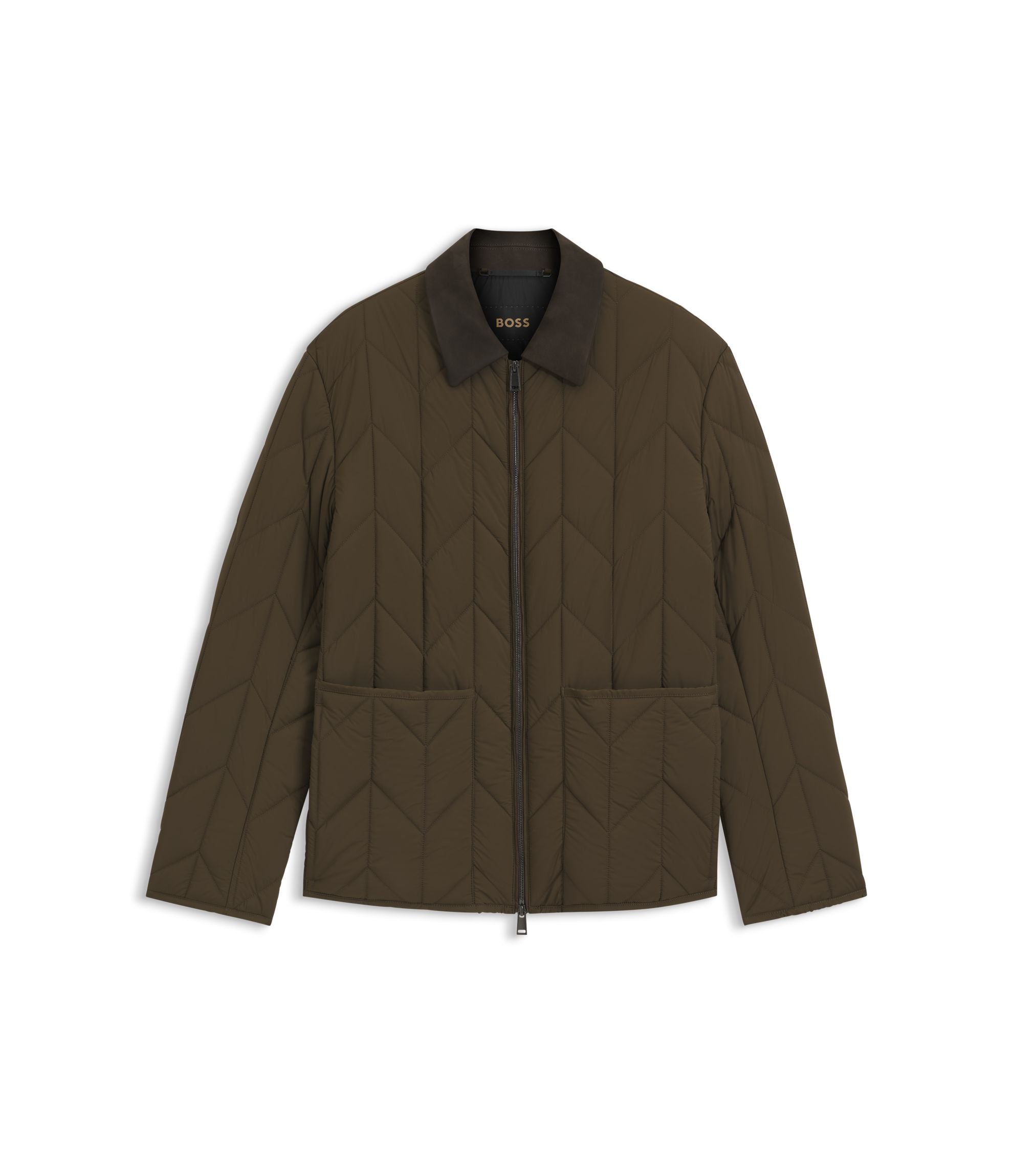 Boss Nubuck Trim Jacket With Water Repellent Finish Light Green