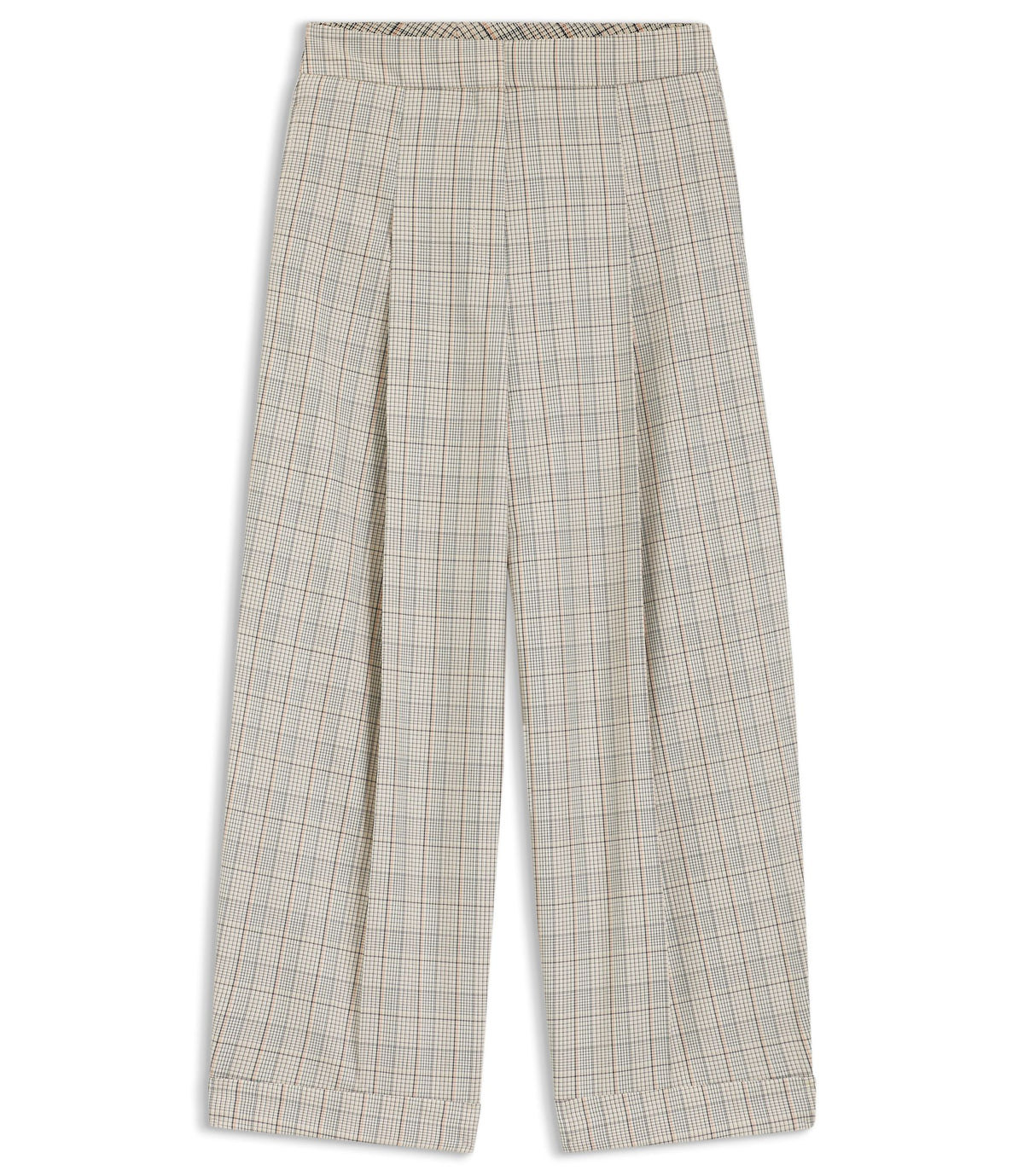Boss Checked Oversized Fit Trousers In Stretch Wool Patterned Women's