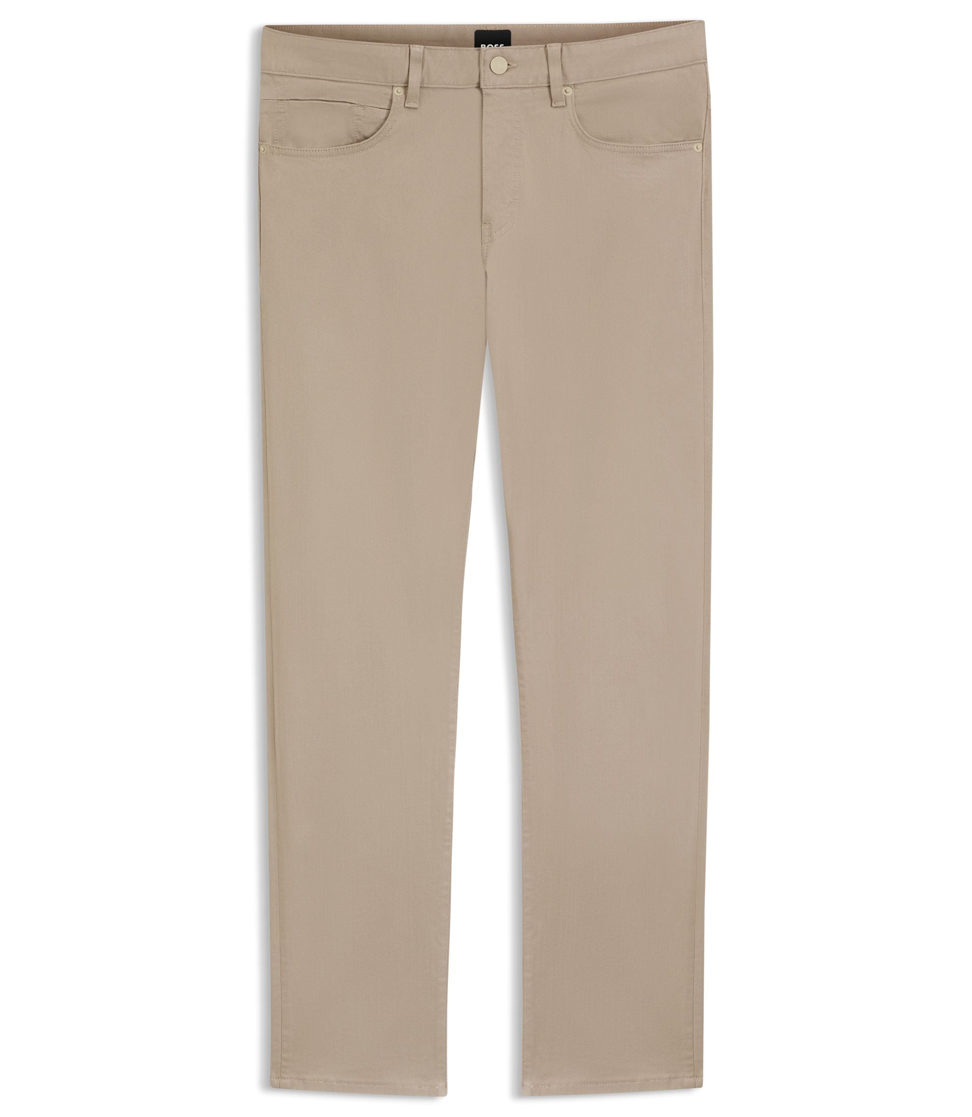 Boss Delaware Slim Fit Trousers In Fade Resistant Twill Light Brown