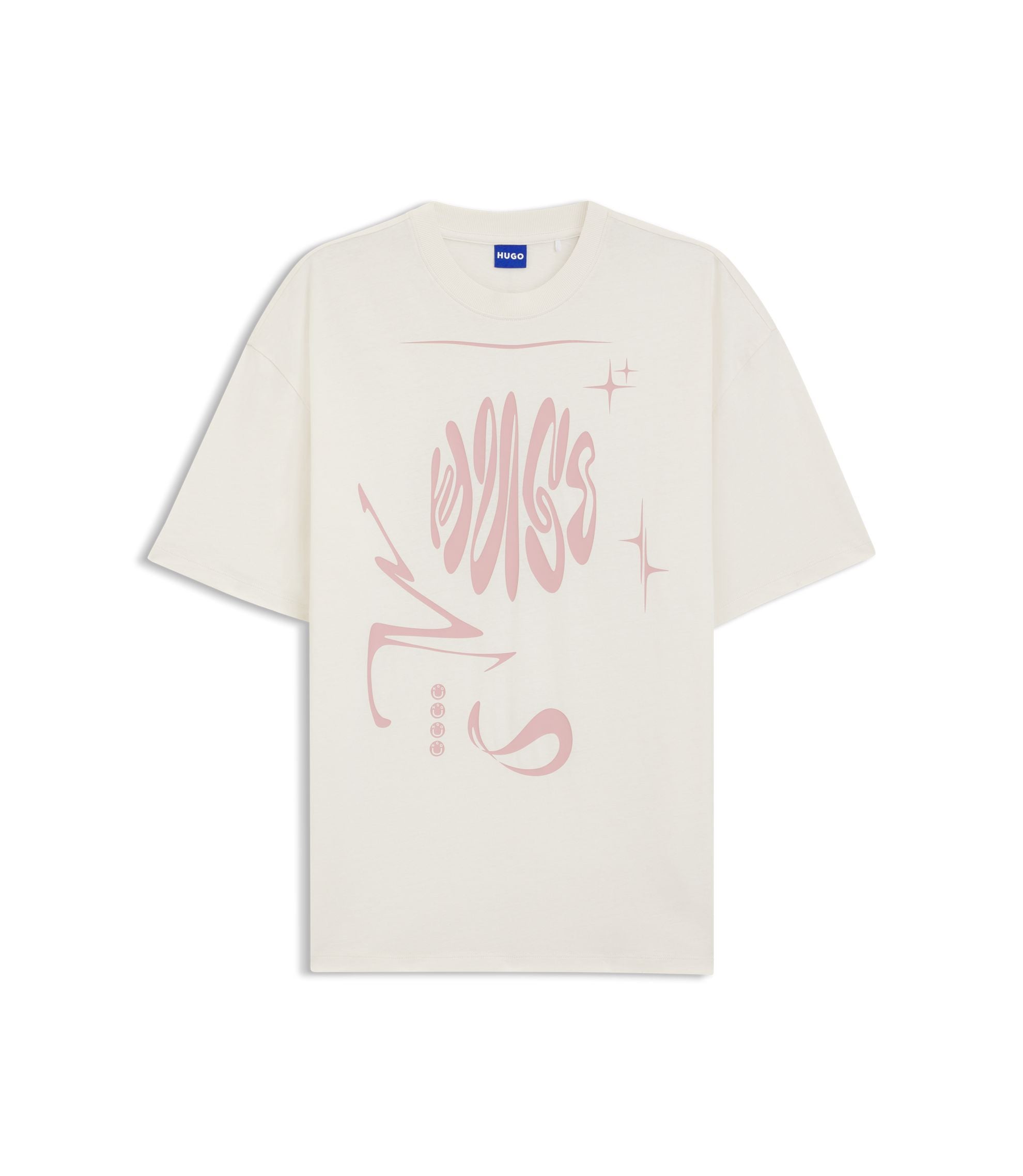 Hugo Logo Artwork T Shirt In Cotton Jersey White Women's