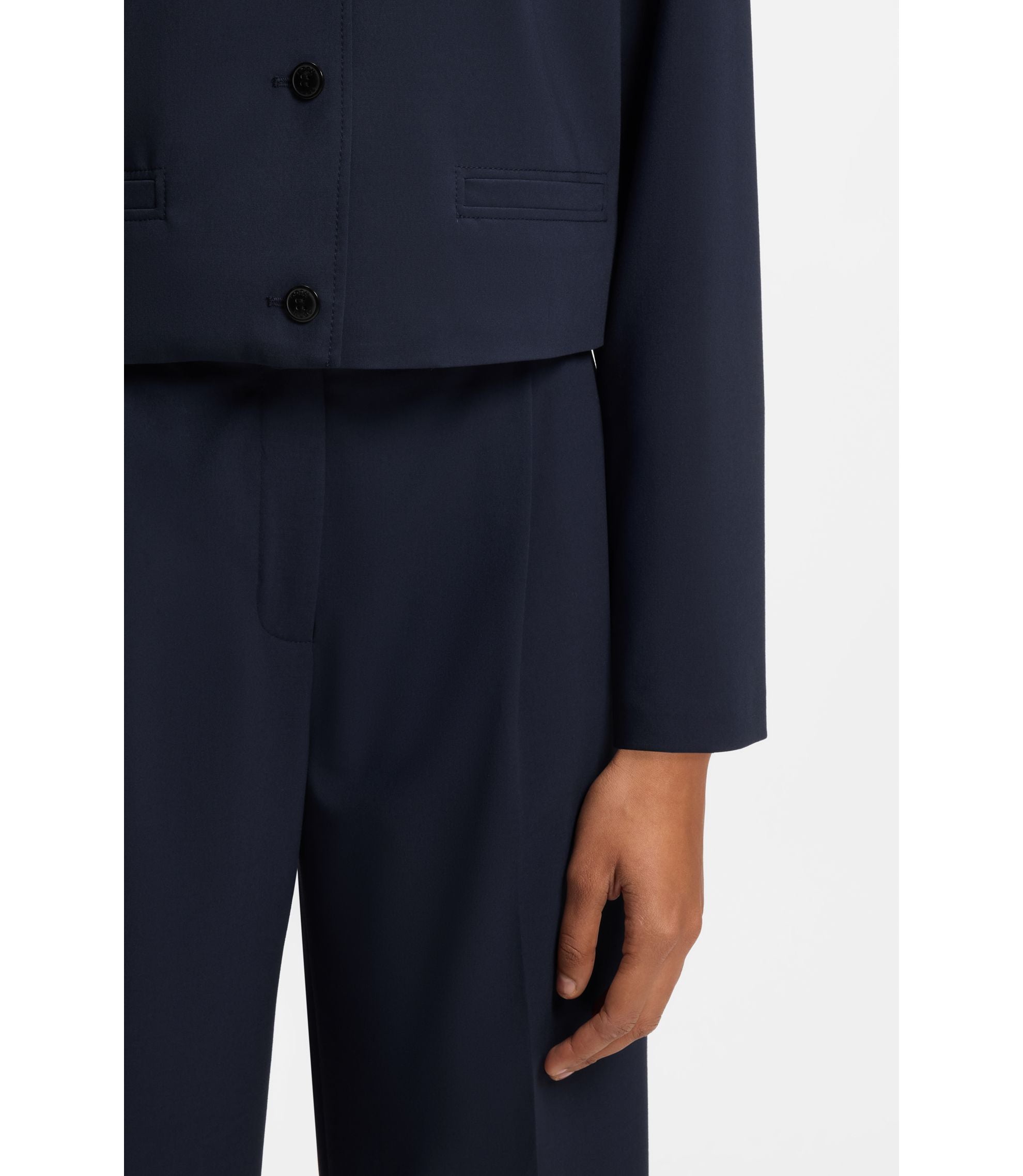 Hugo Regular Fit Blazer In Stretch Fabric Dark Blue Women's