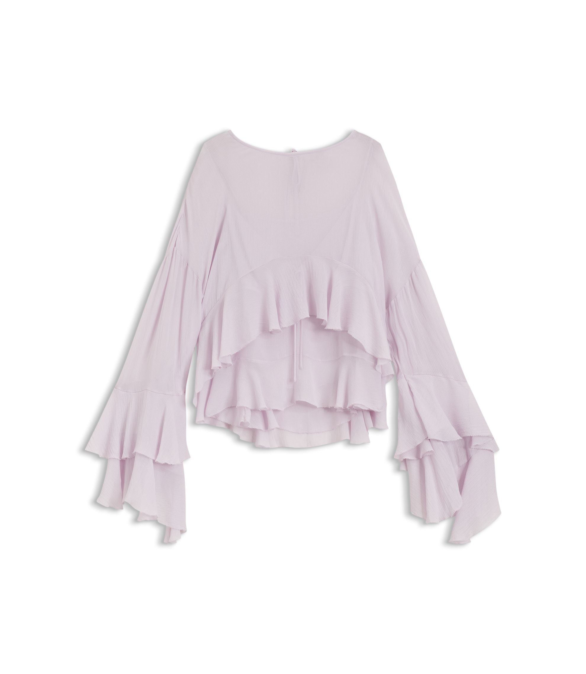 Boss Relaxed Fit Blouse In Seersucker Light Purple Women's