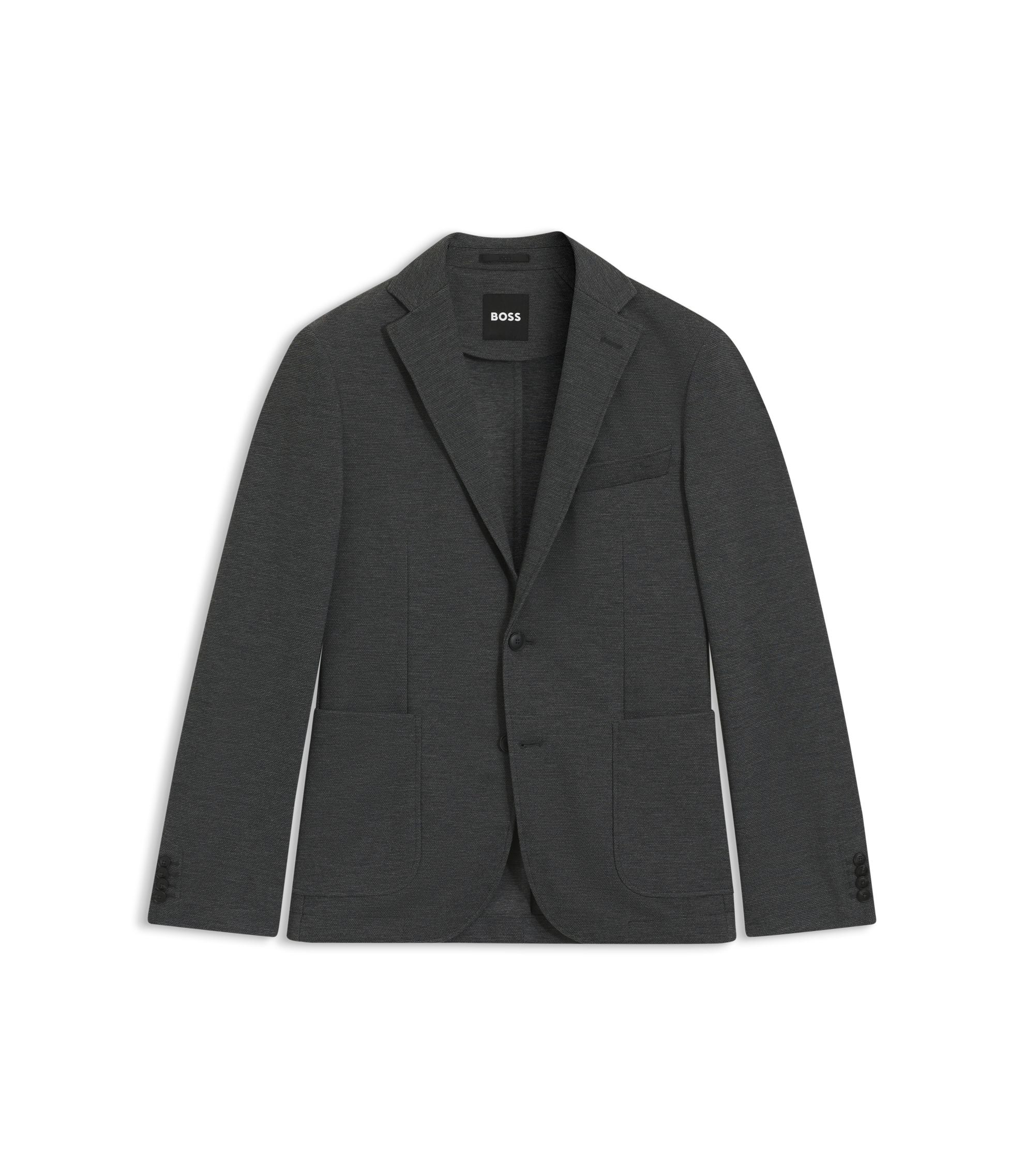 Boss Slim Fit Jacket In Performance Stretch Fabric Silver