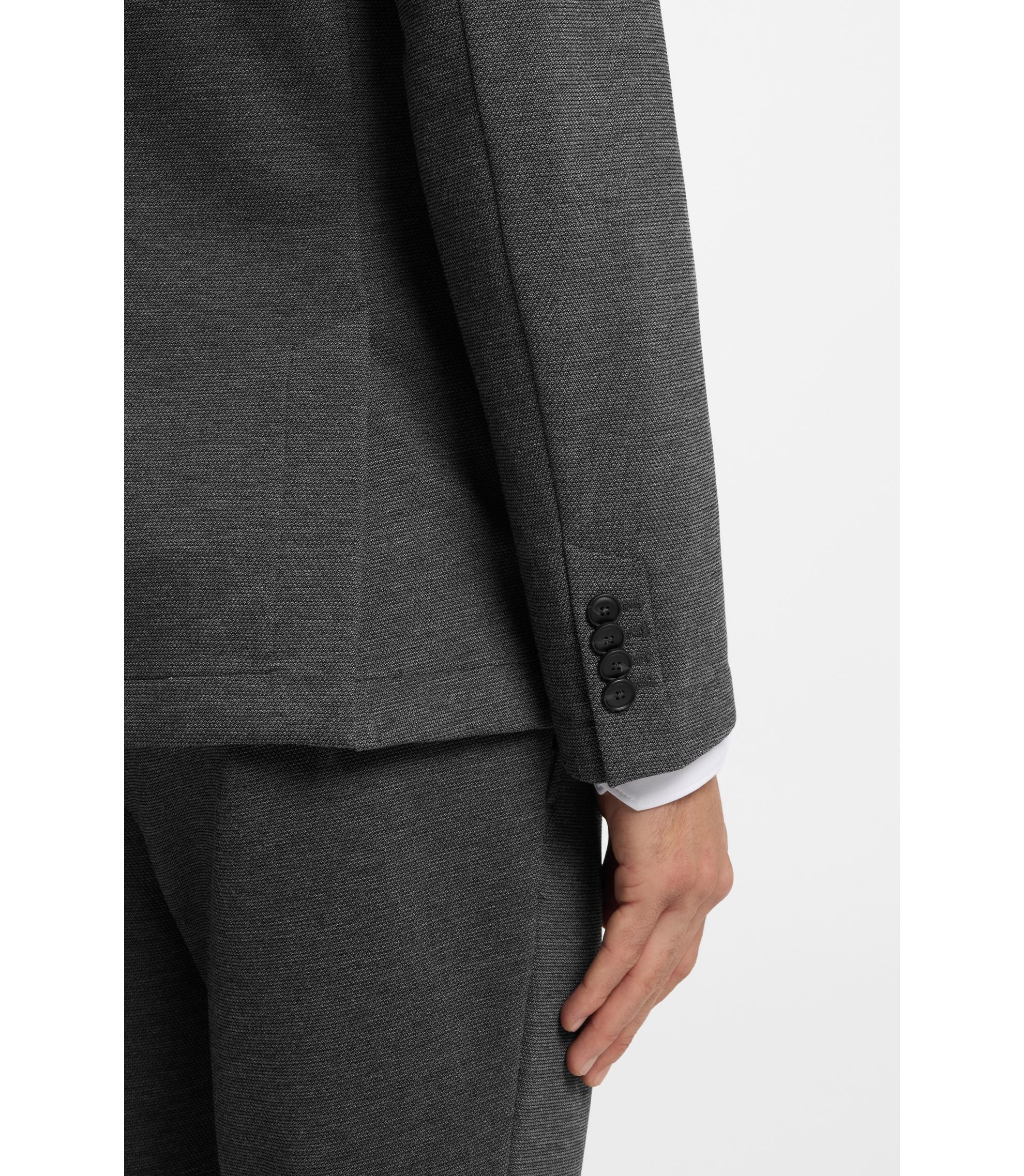 Boss Slim Fit Jacket In Performance Stretch Fabric Silver