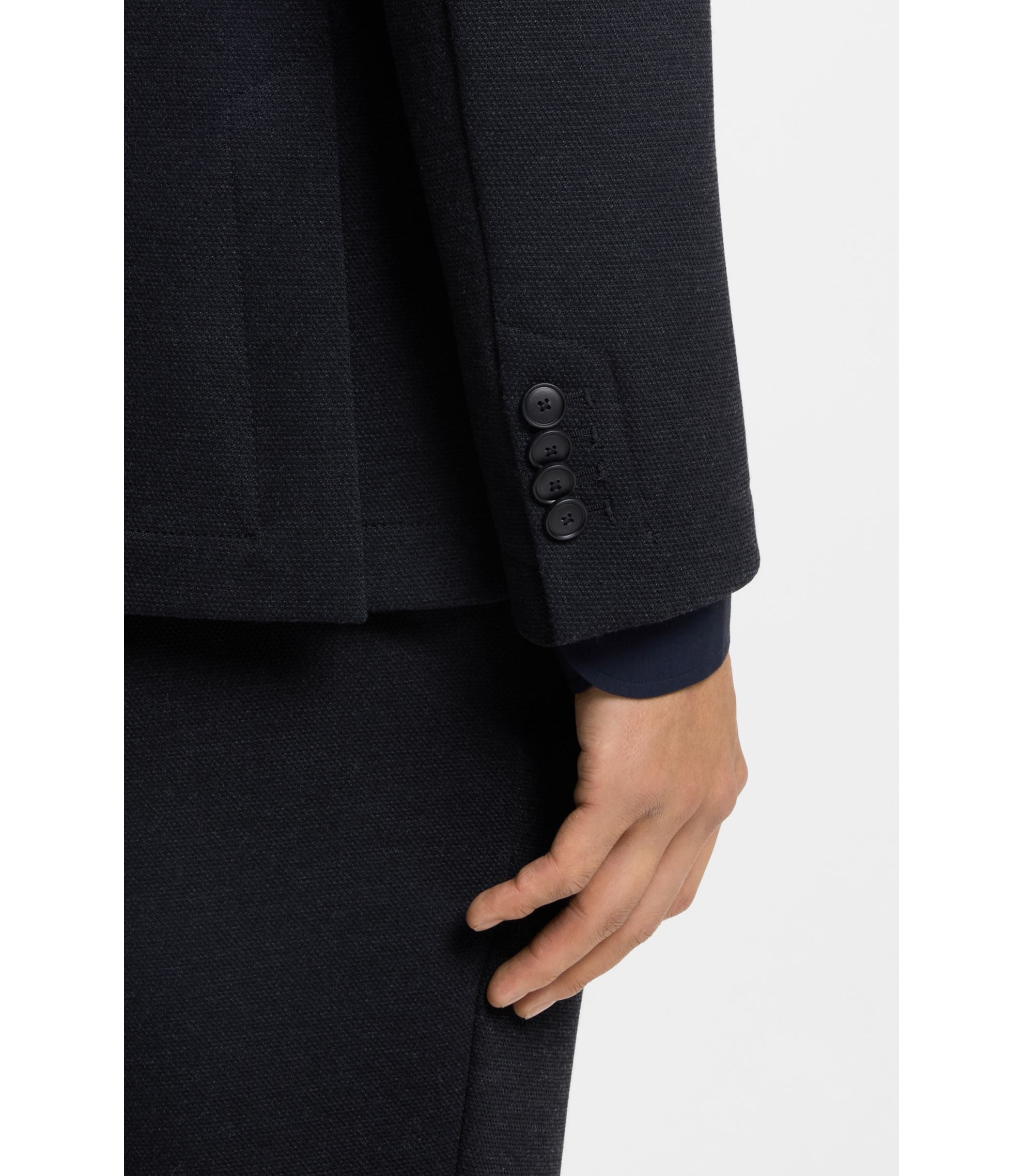 Boss Slim Fit Jacket In Performance Stretch Fabric Dark Blue