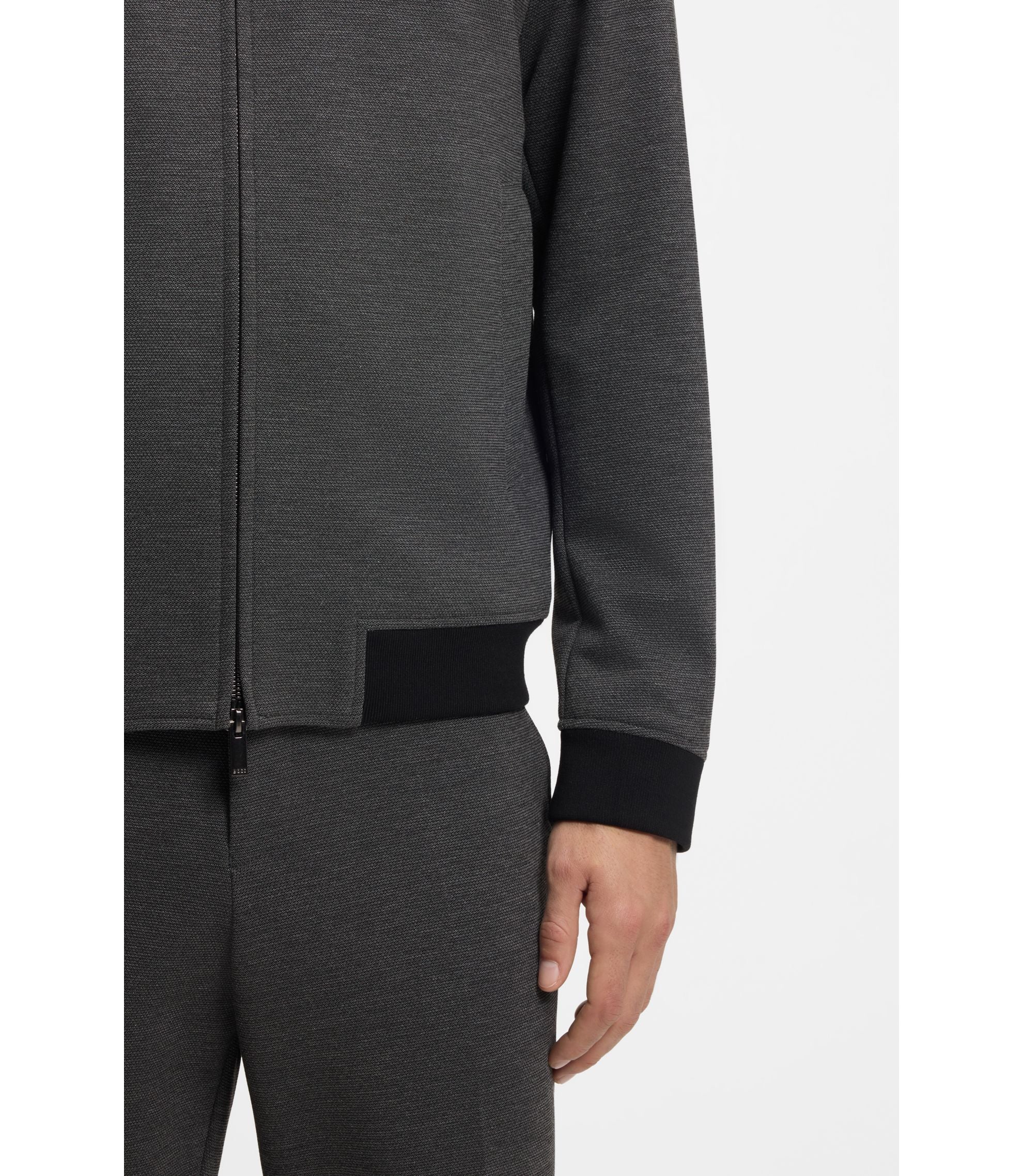 Boss Slim Fit Jacket In Wrinkle Resistant Fabric Silver