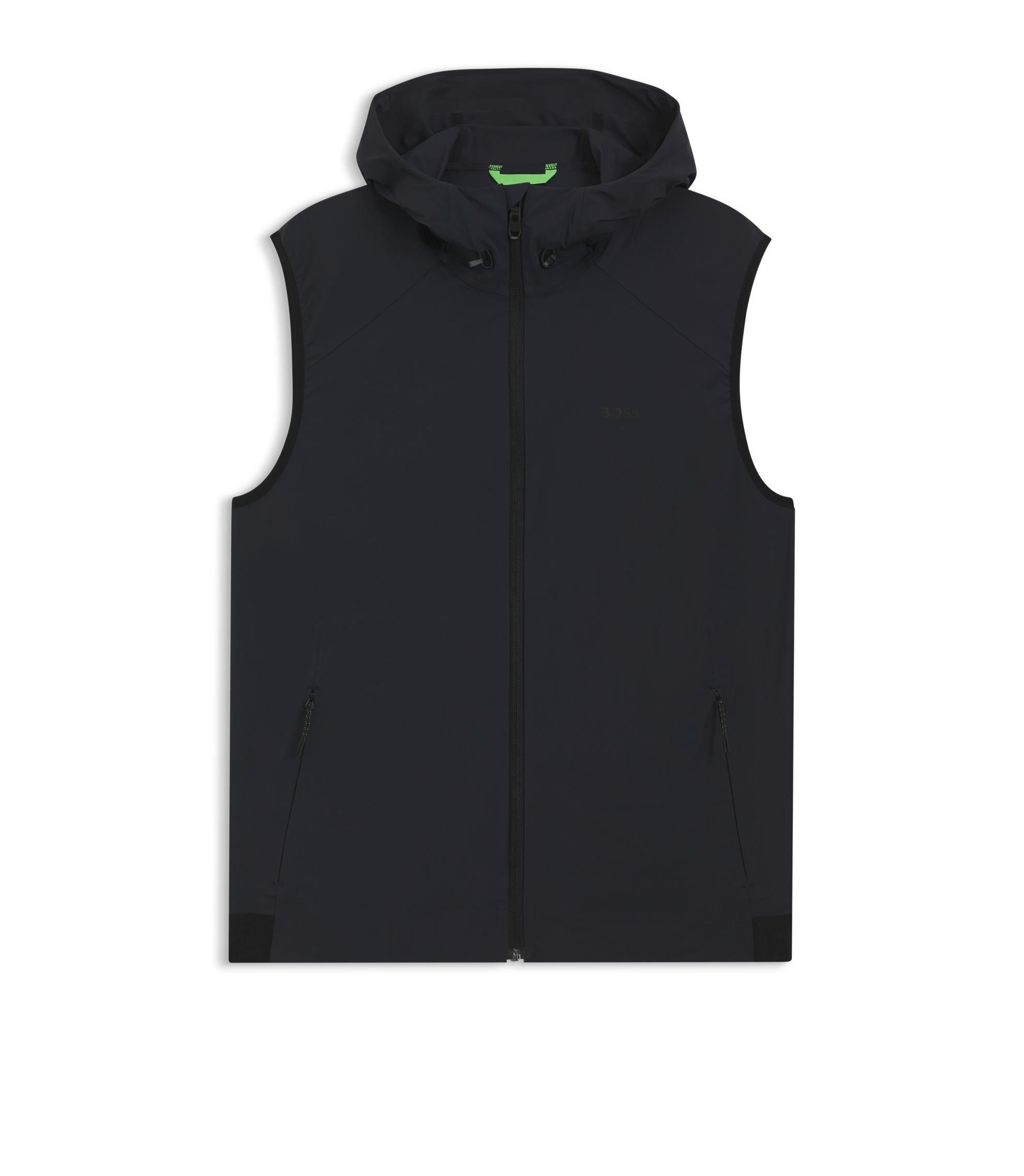 Boss Water Repellent Hooded Gilet With Micro Waffle Structure Dark Blue