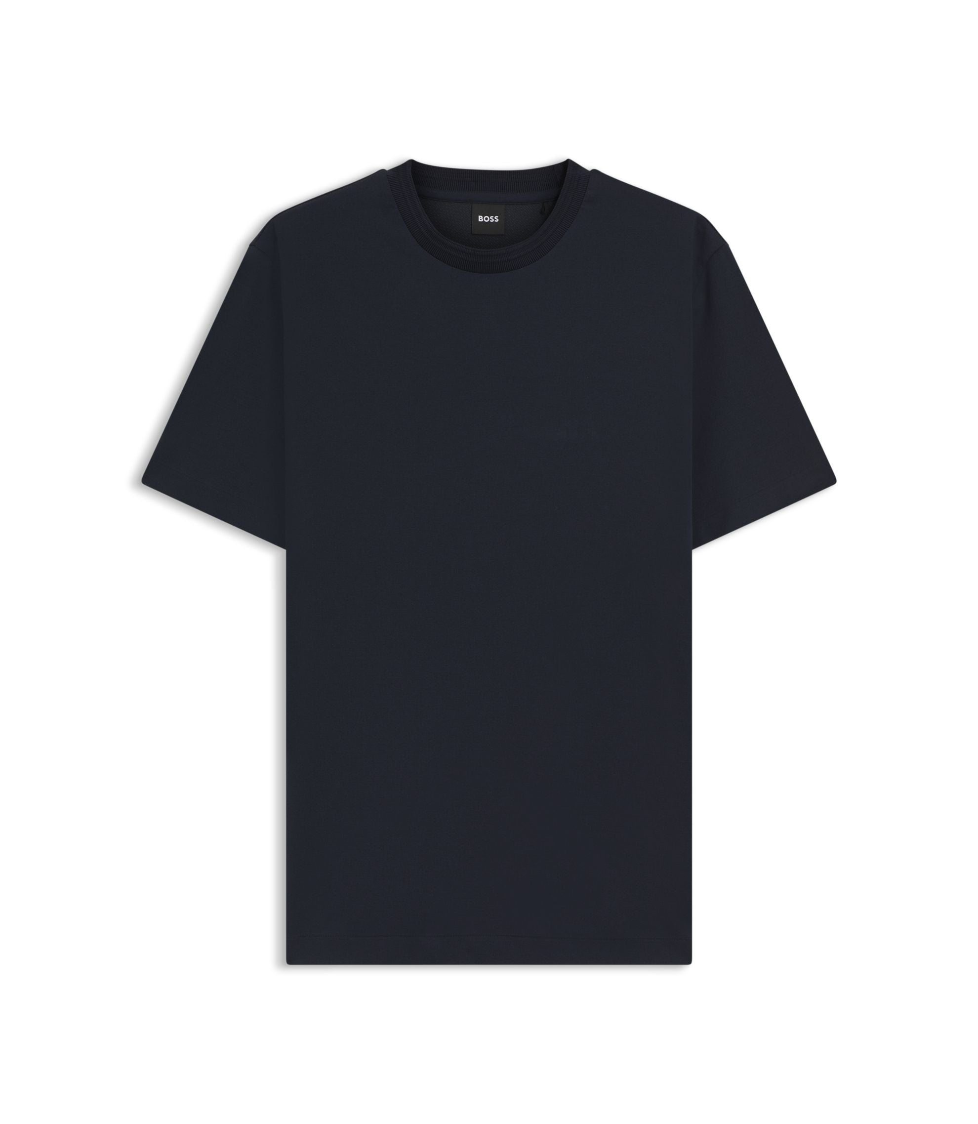 Boss Inner Monogram T Shirt In A Cotton Blend Dark Blue