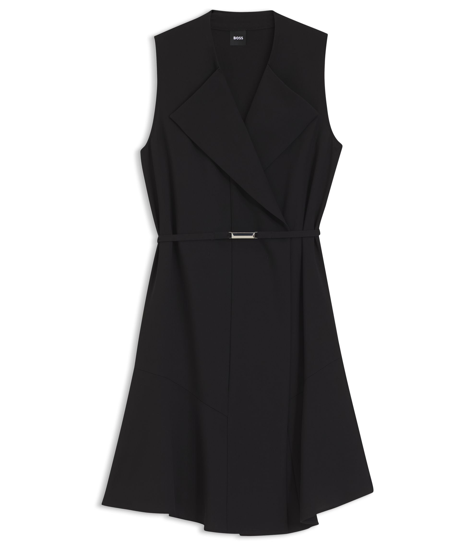 Boss Crepe Wrap Dress With Belt Black Women's