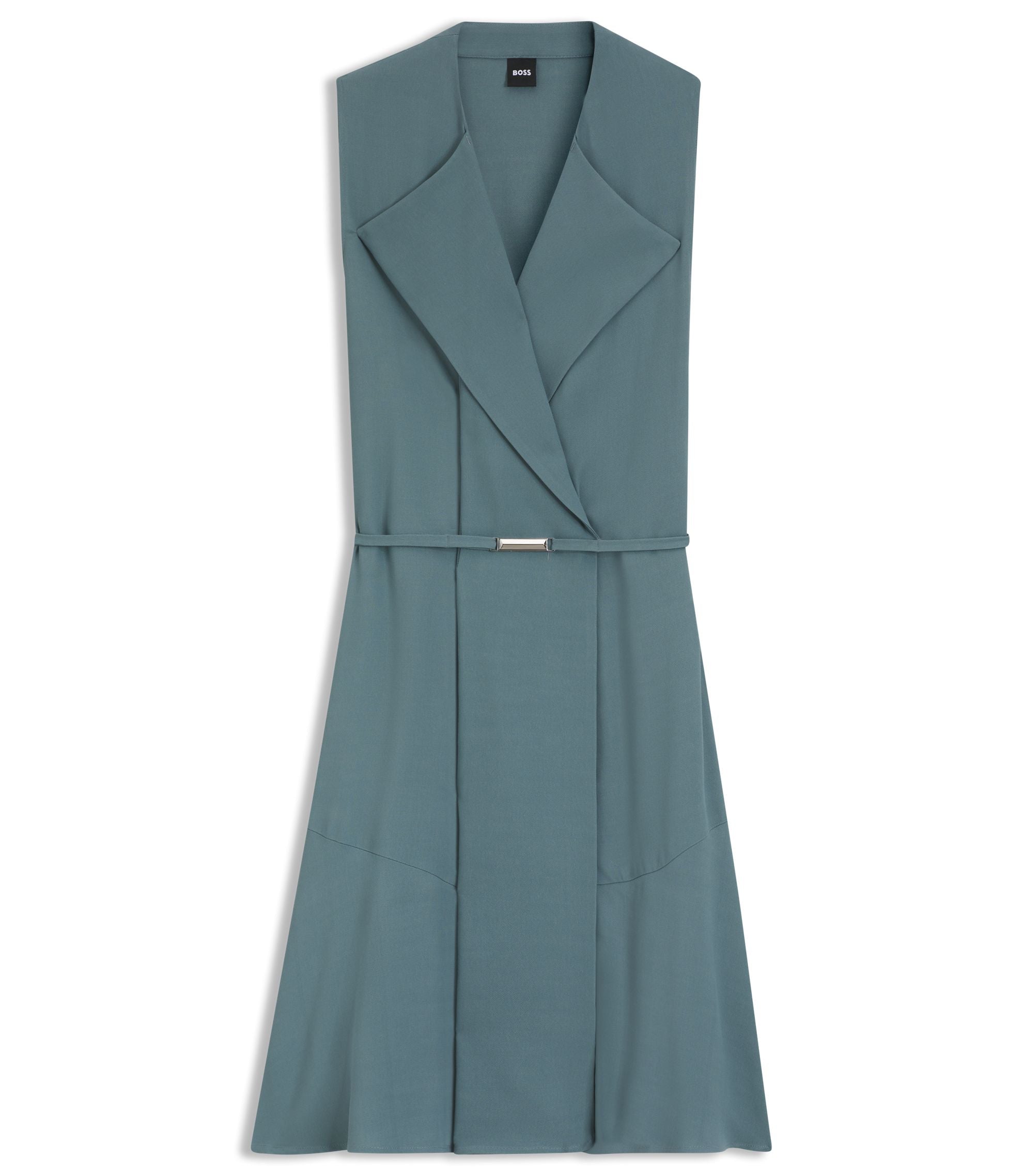 Boss Crepe Wrap Dress With Belt Blue Women's