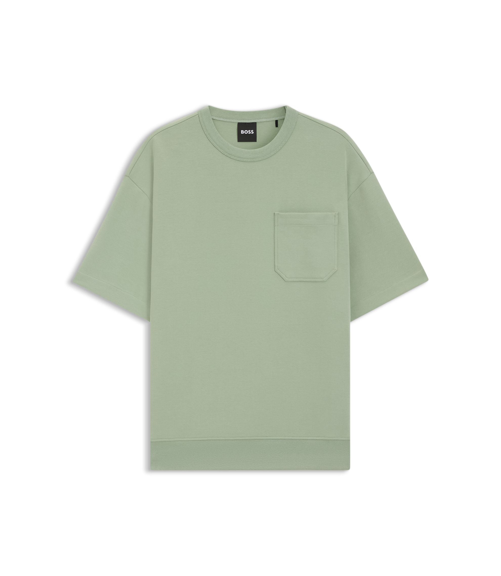 Boss Peached T Shirt In A Cotton Blend Light Green