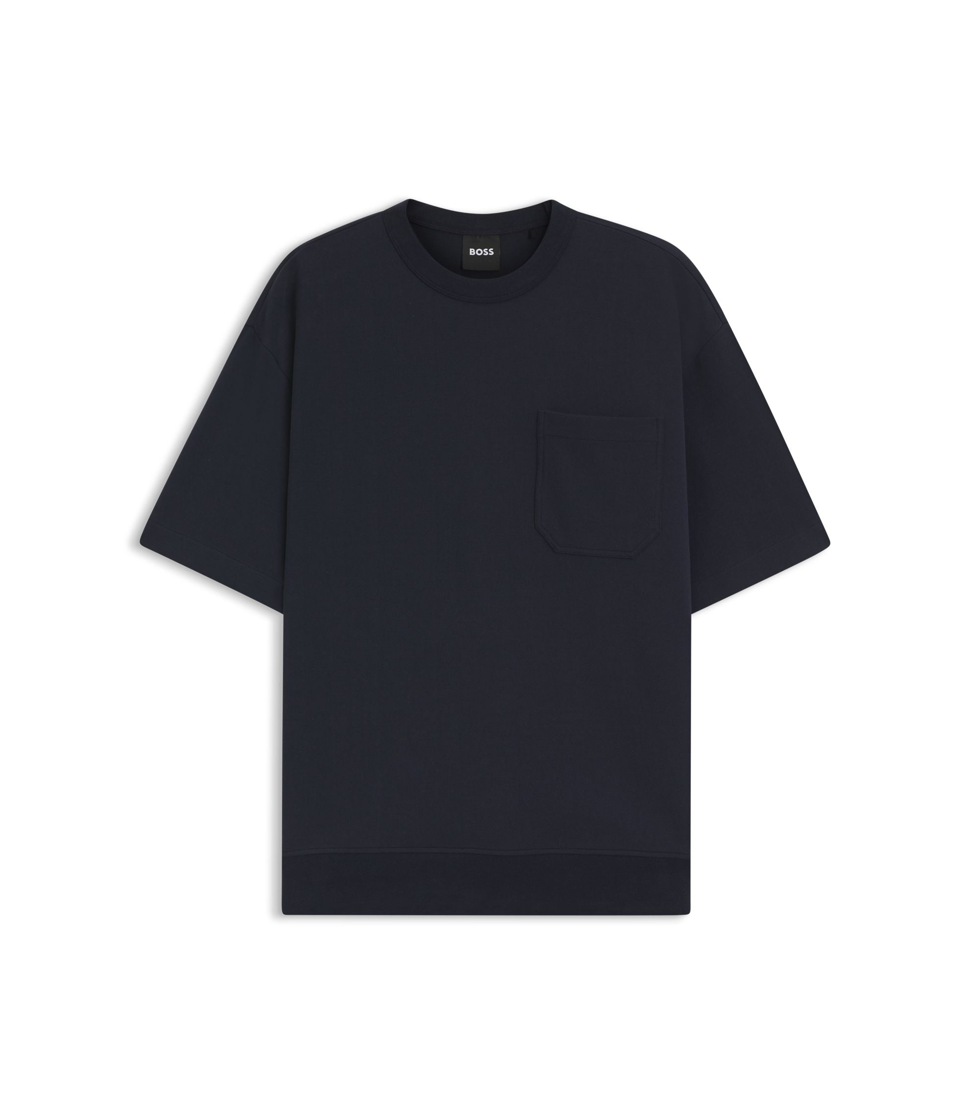 Boss Peached T Shirt In A Cotton Blend Dark Blue