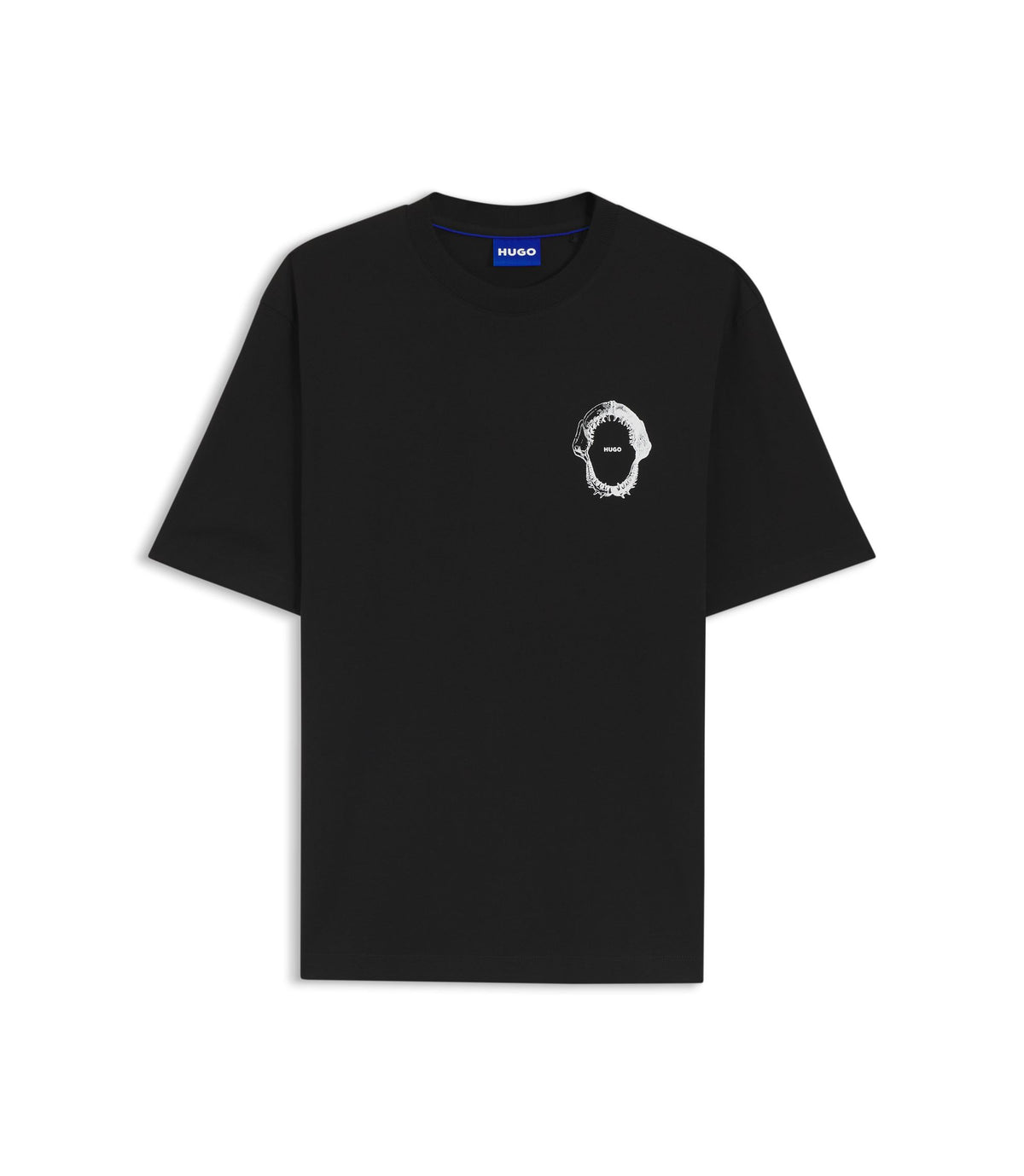 Hugo Marine Artwork T Shirt In Cotton Jersey Black
