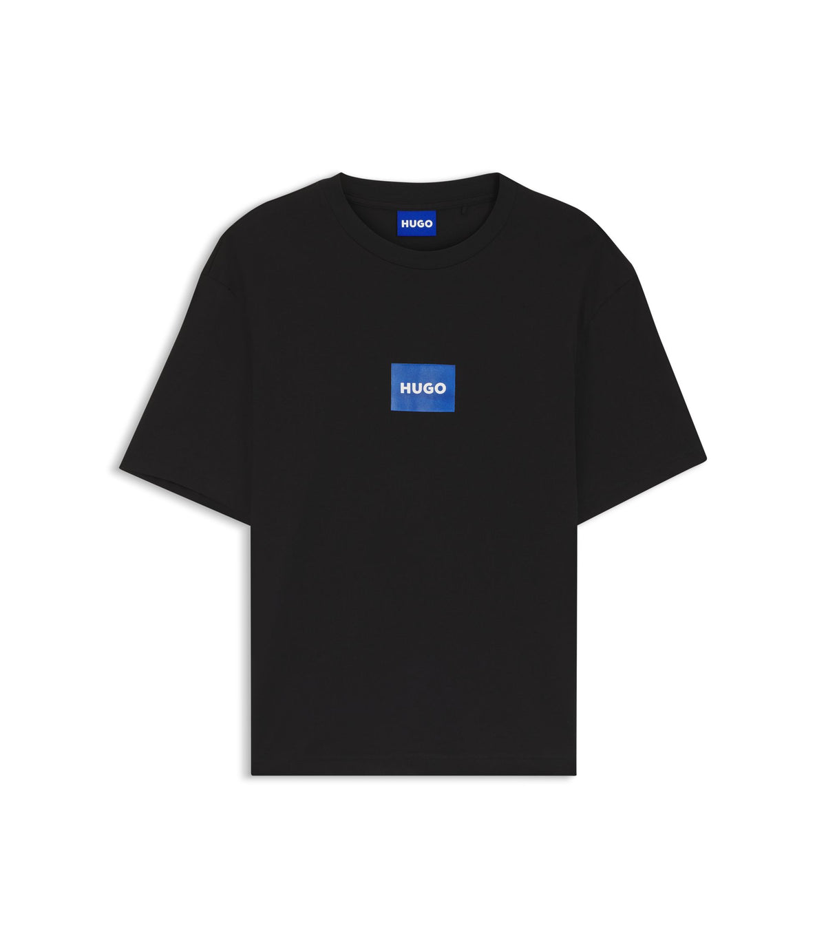 Hugo Logo Print T Shirt In Cotton Jersey Black