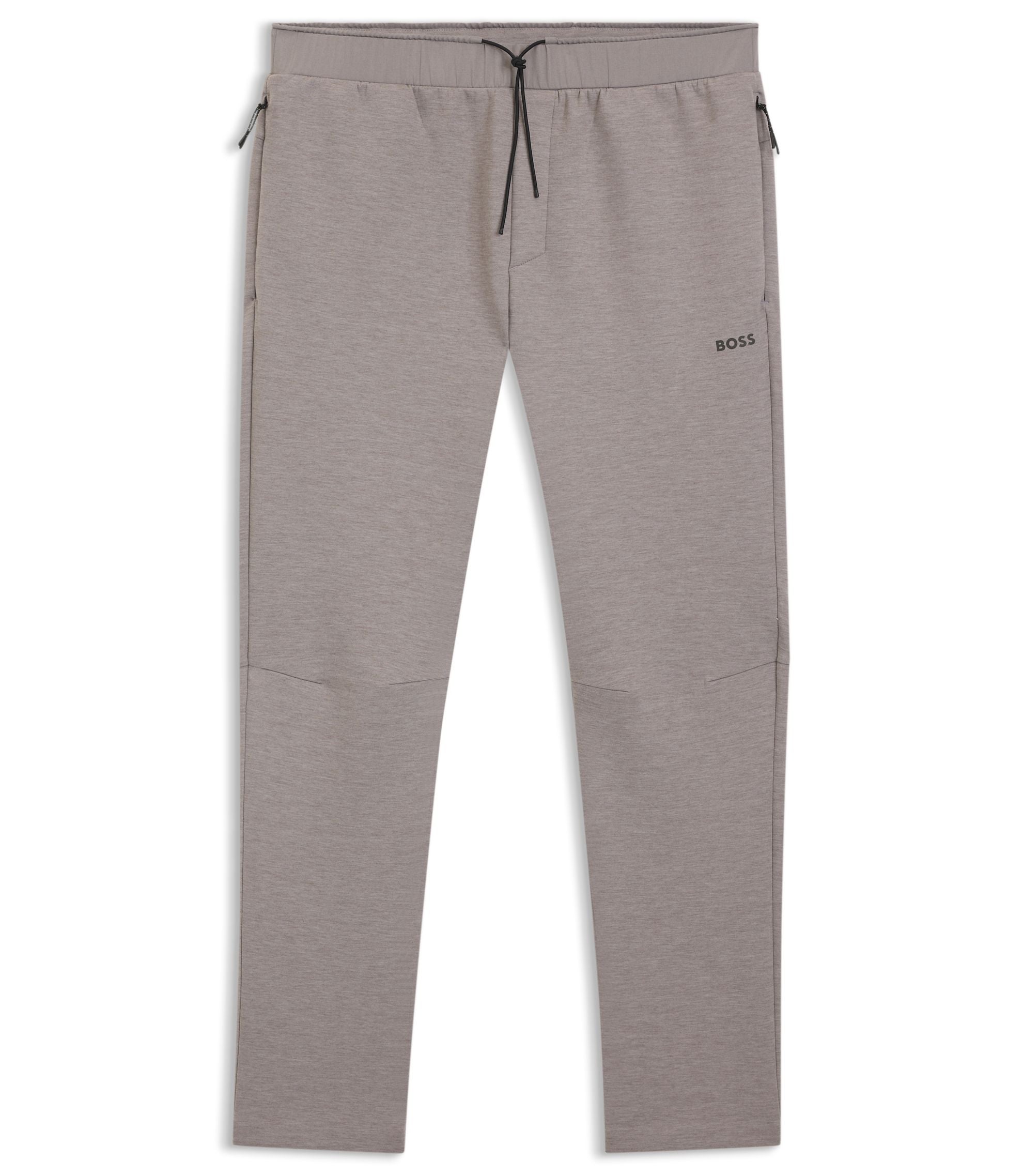 Boss Reflective Detail Tracksuit Bottoms In A Regular Fit Light Grey