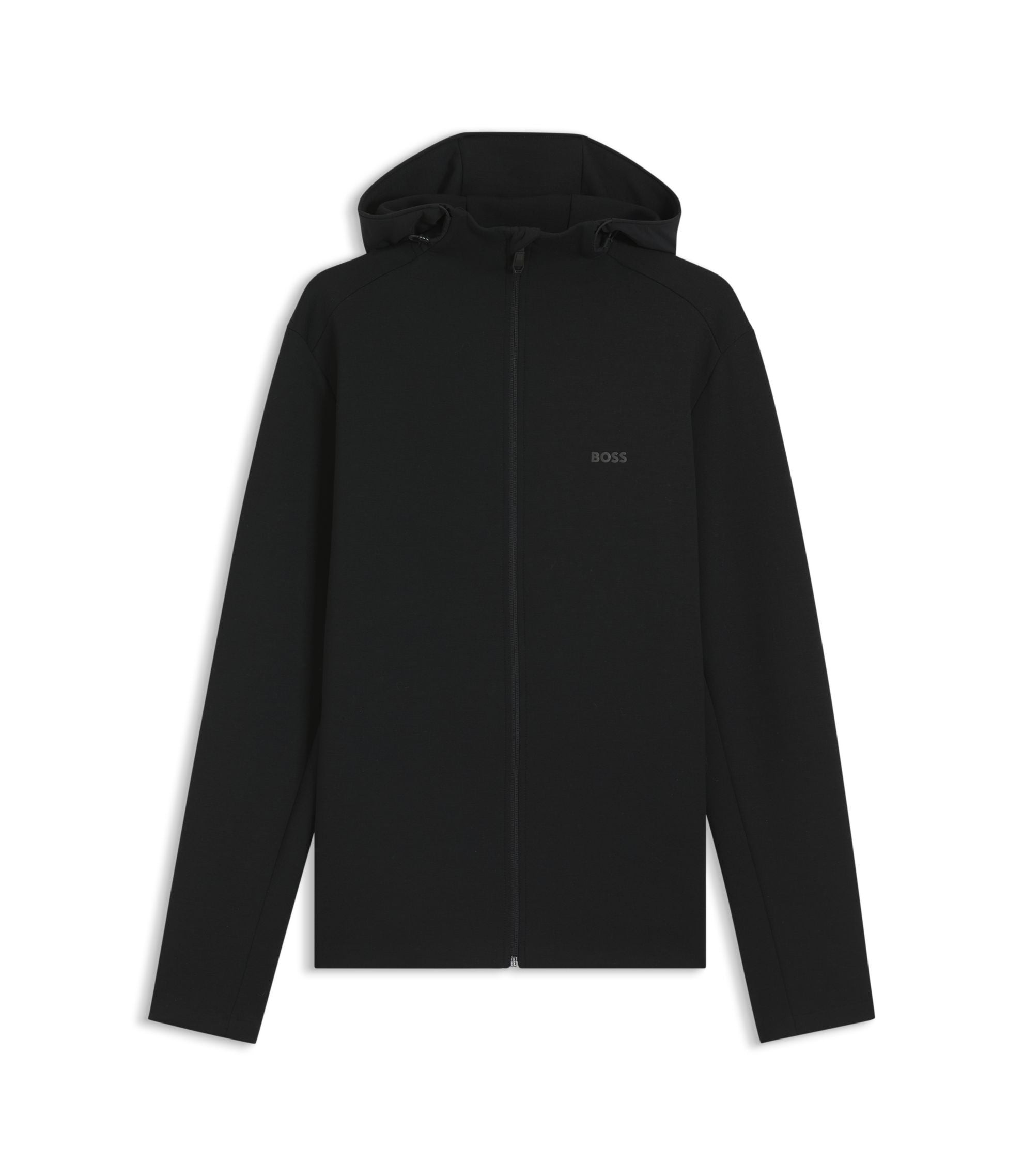 Boss Reflective Detail Zip Up Hoodie With Odour Control Black