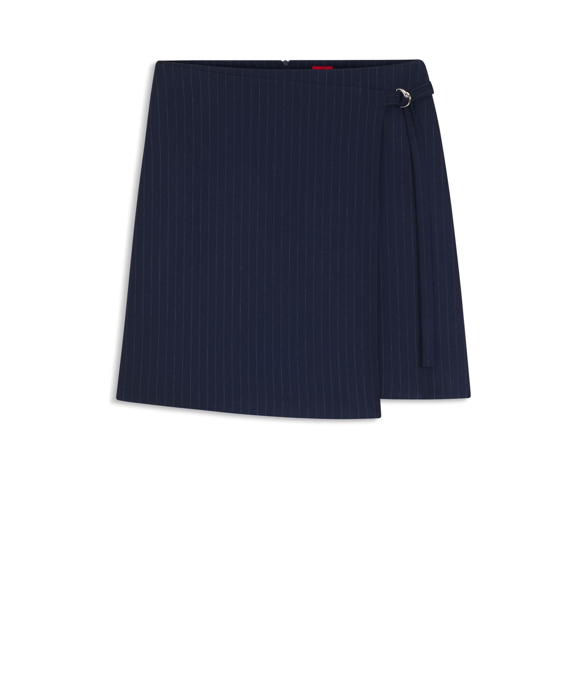 Hugo Pinstripe Pencil Skirt With Belt Patterned Women's