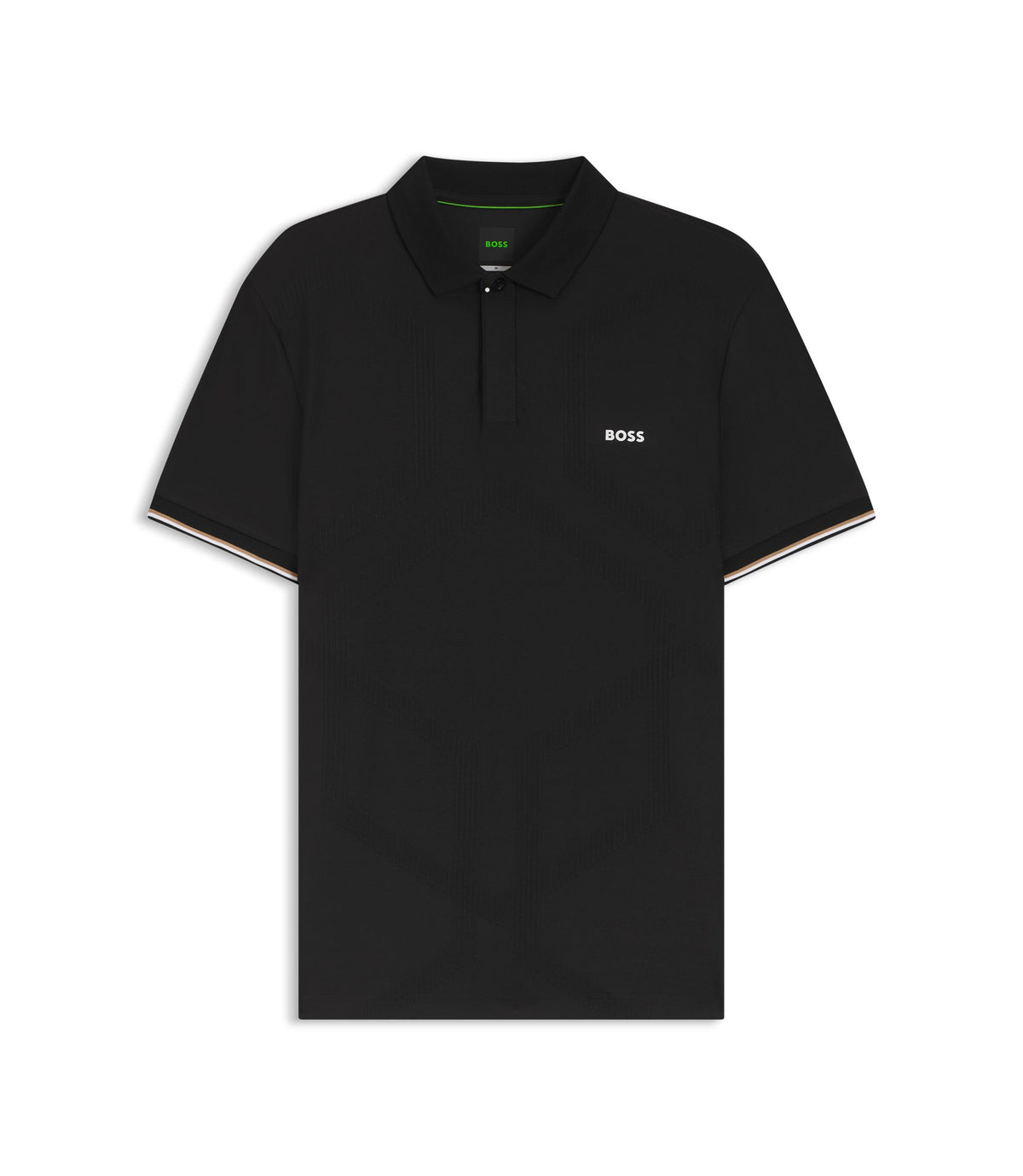 Boss Bodymap Detail Polo Shirt With Quick Dry Performance Black