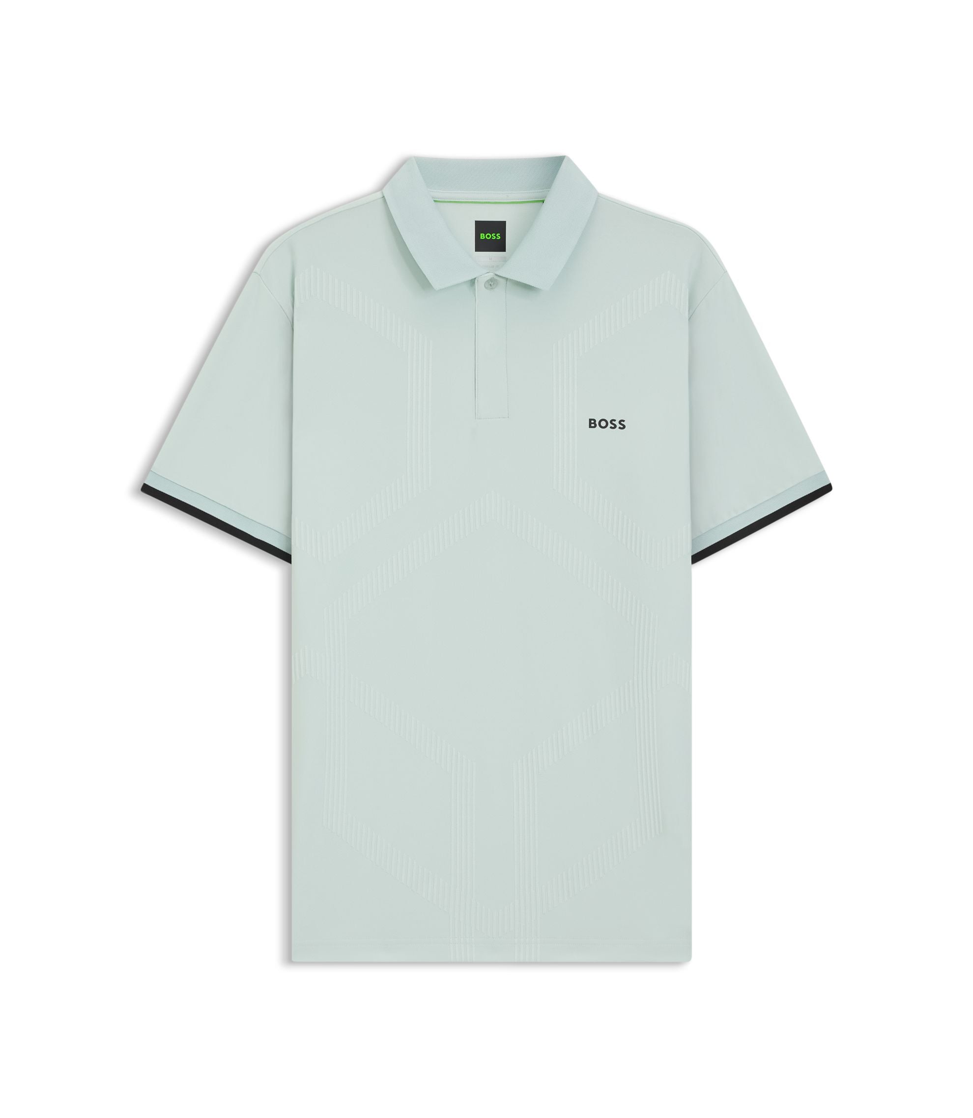 Boss Bodymap Detail Polo Shirt With Quick Dry Performance Turquoise