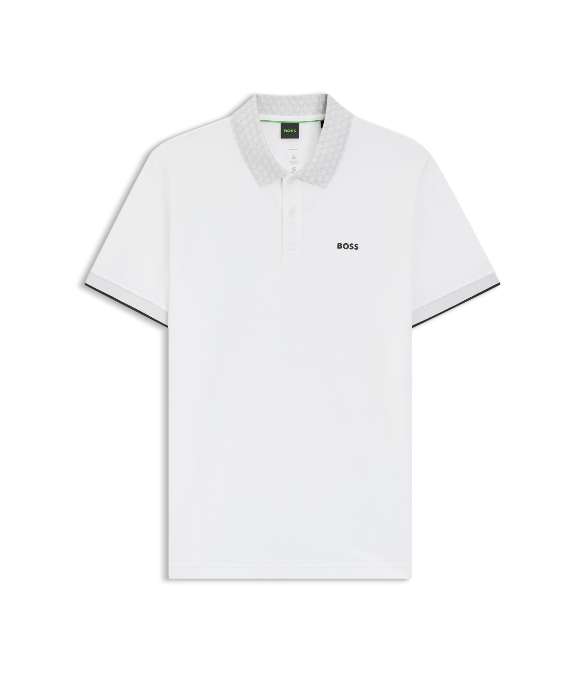 Boss Paddy Polo Shirt In Stretch Cotton Piqu White
