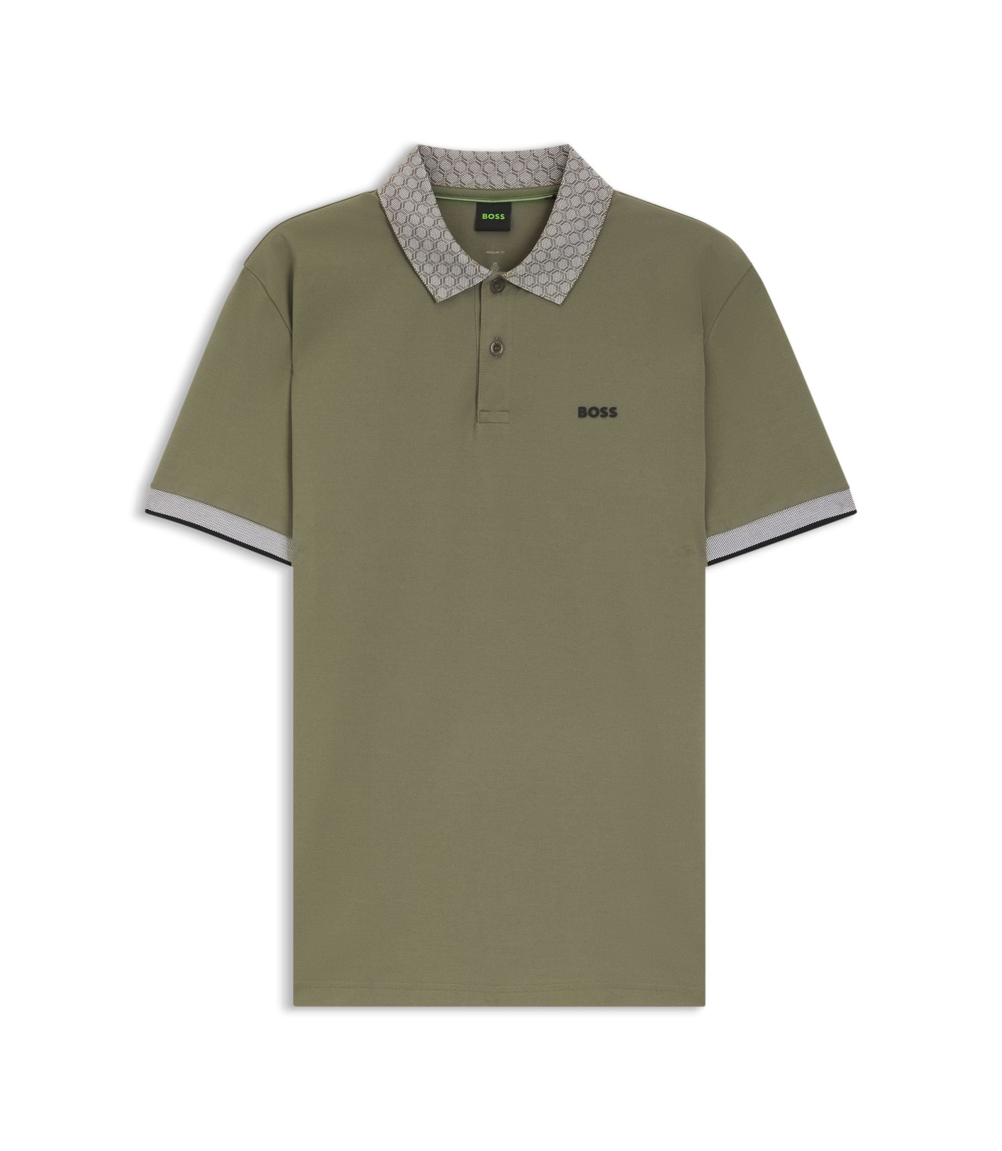 Boss Paddy Polo Shirt In Stretch Cotton Piqu Khaki