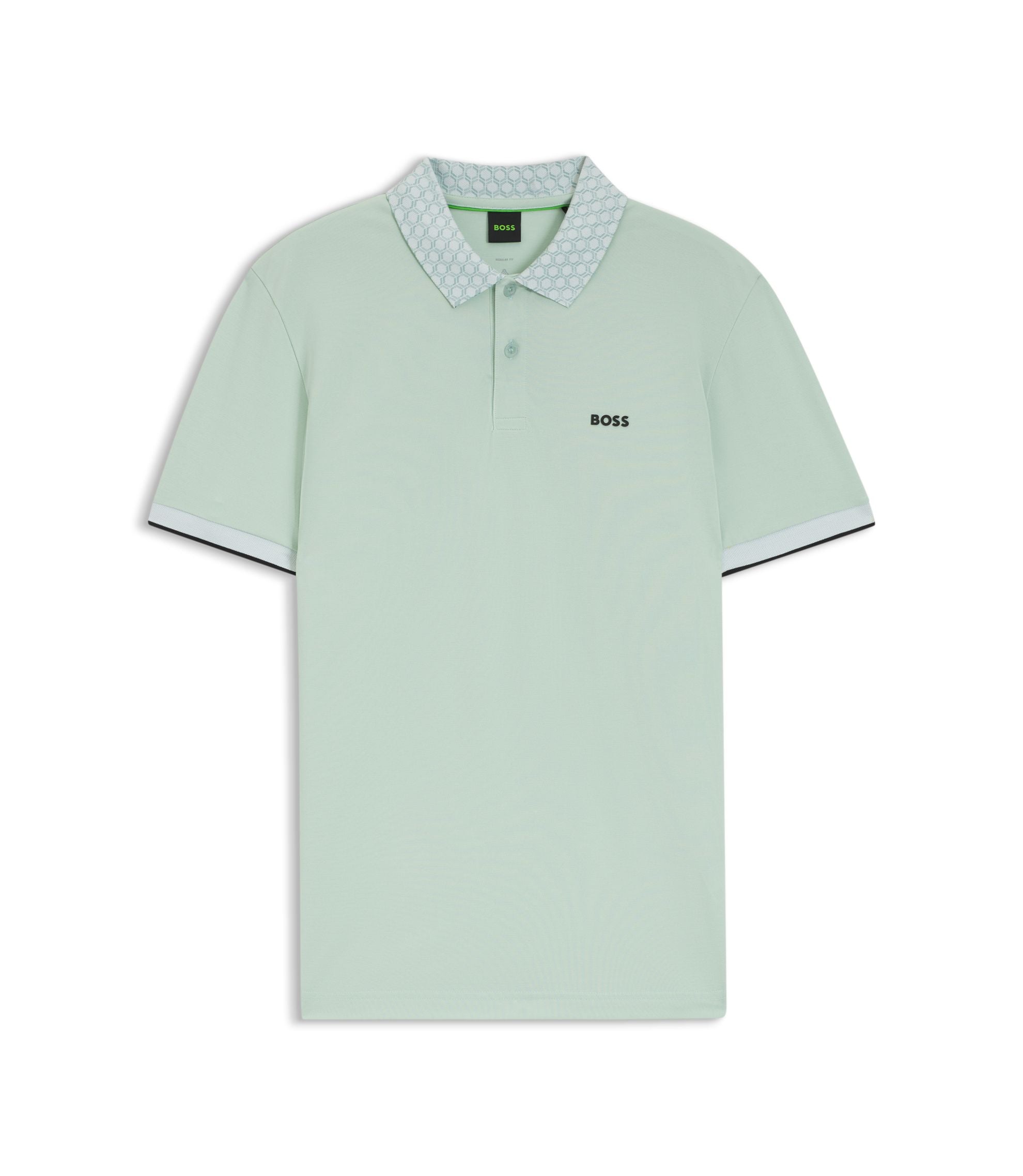 Boss Paddy Polo Shirt In Stretch Cotton Piqu Turquoise
