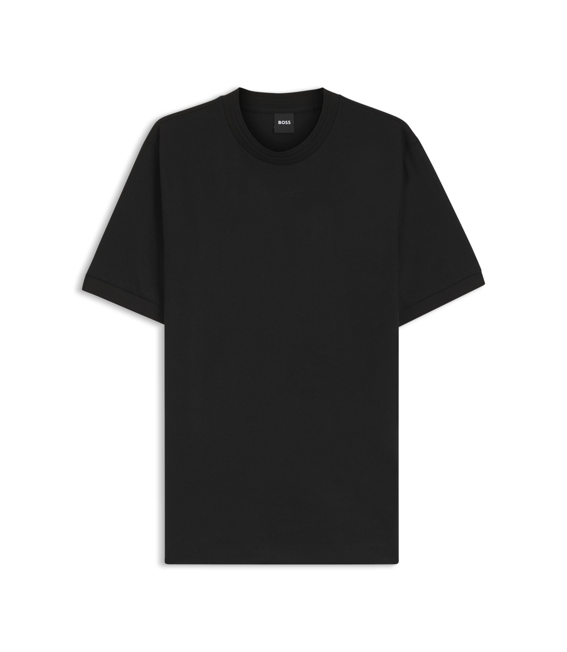 Boss Regular Fit T Shirt In A Mercerised Cotton Blend Black