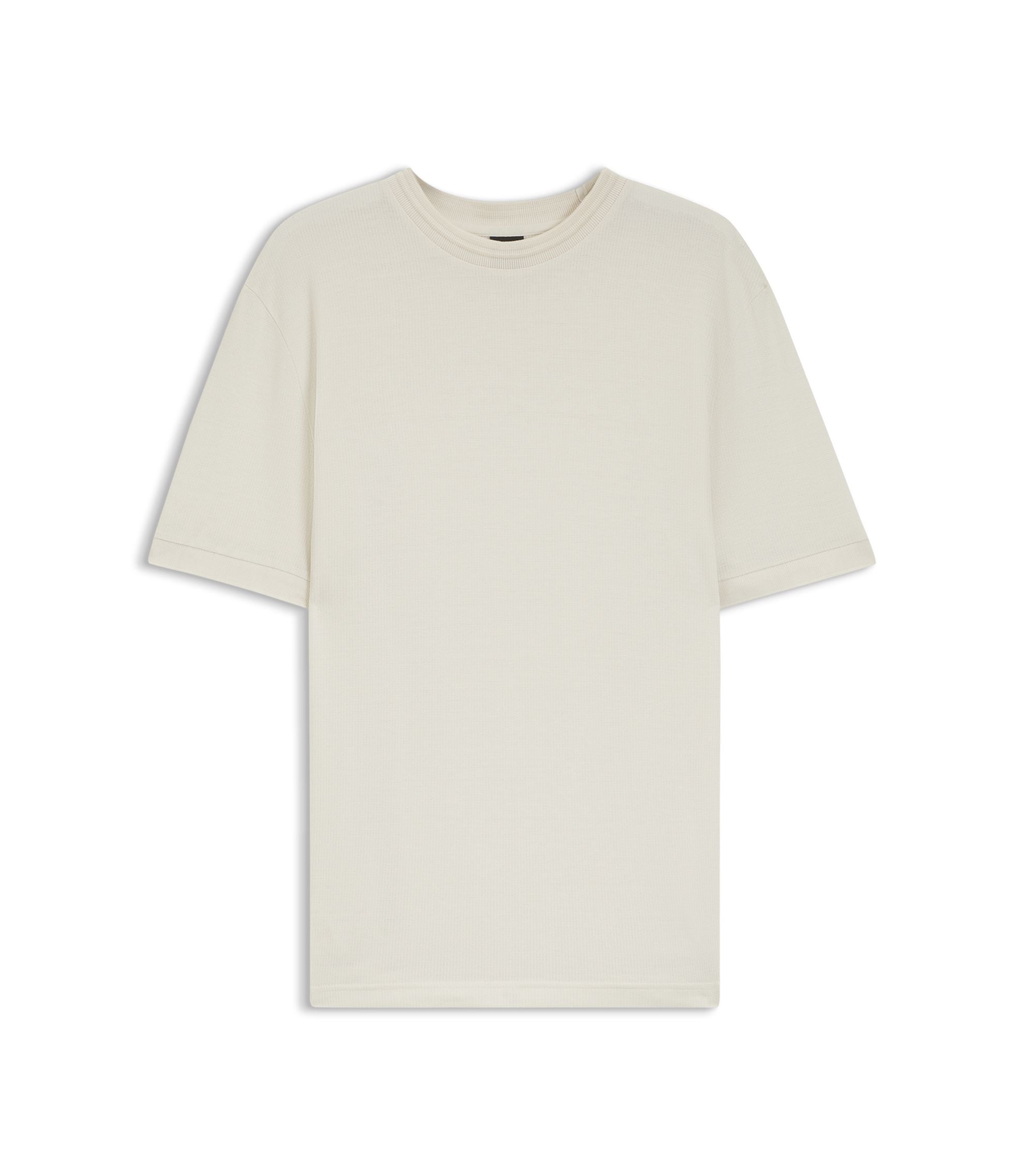 Boss Regular Fit T Shirt In A Mercerised Cotton Blend White