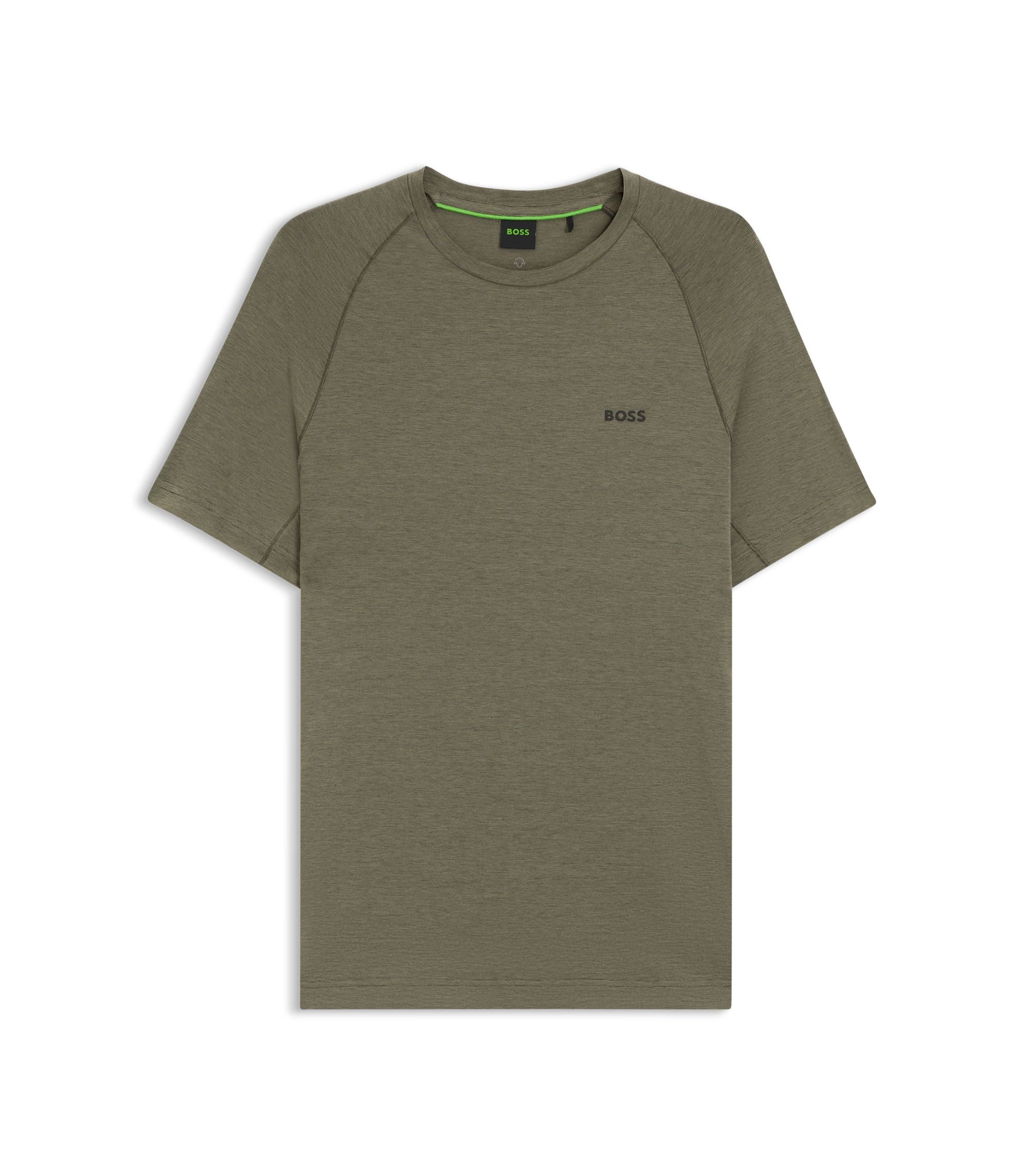 Boss Logo Detail T Shirt In A Slim Fit Khaki