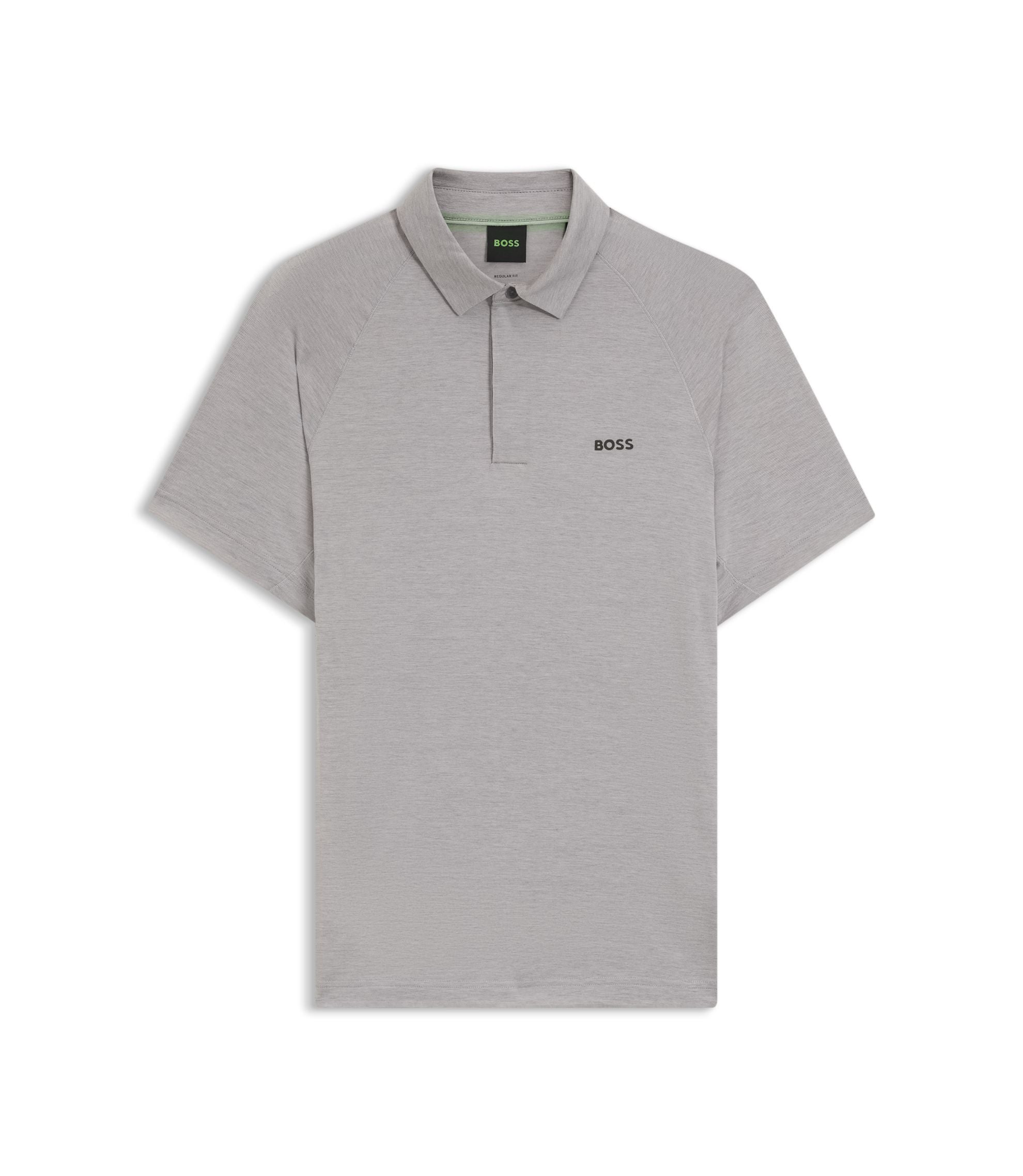 Boss Slim Fit Polo Shirt With Temperature Regulating Performance Light Grey