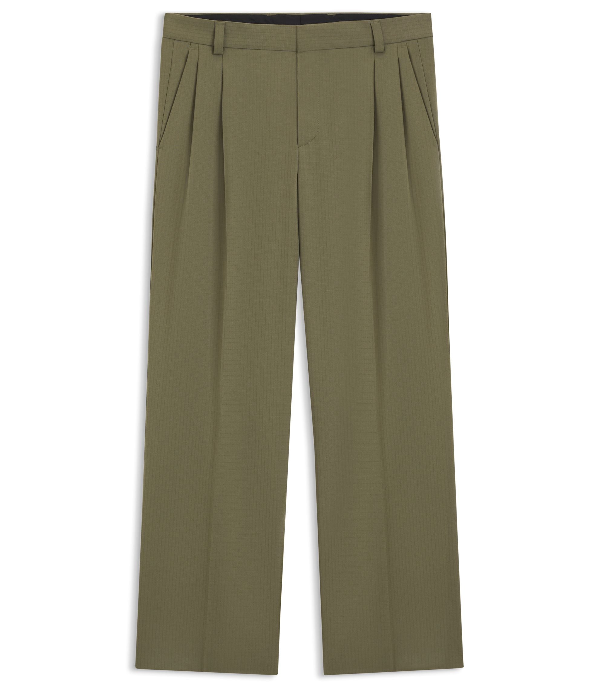 Hugo Modern Fit Trousers In Stretch Ripstop Light Green
