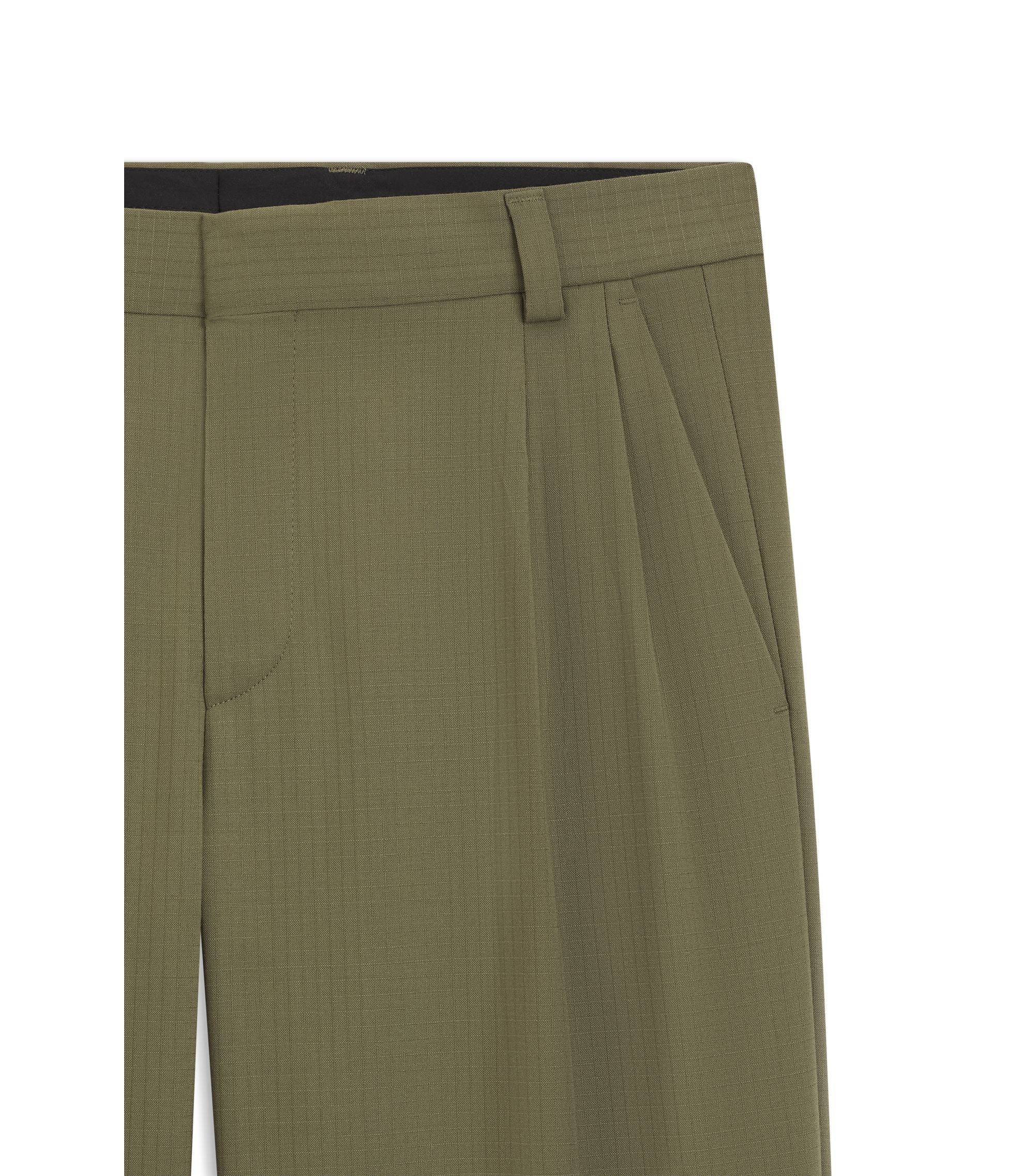 Hugo Modern Fit Trousers In Stretch Ripstop Light Green
