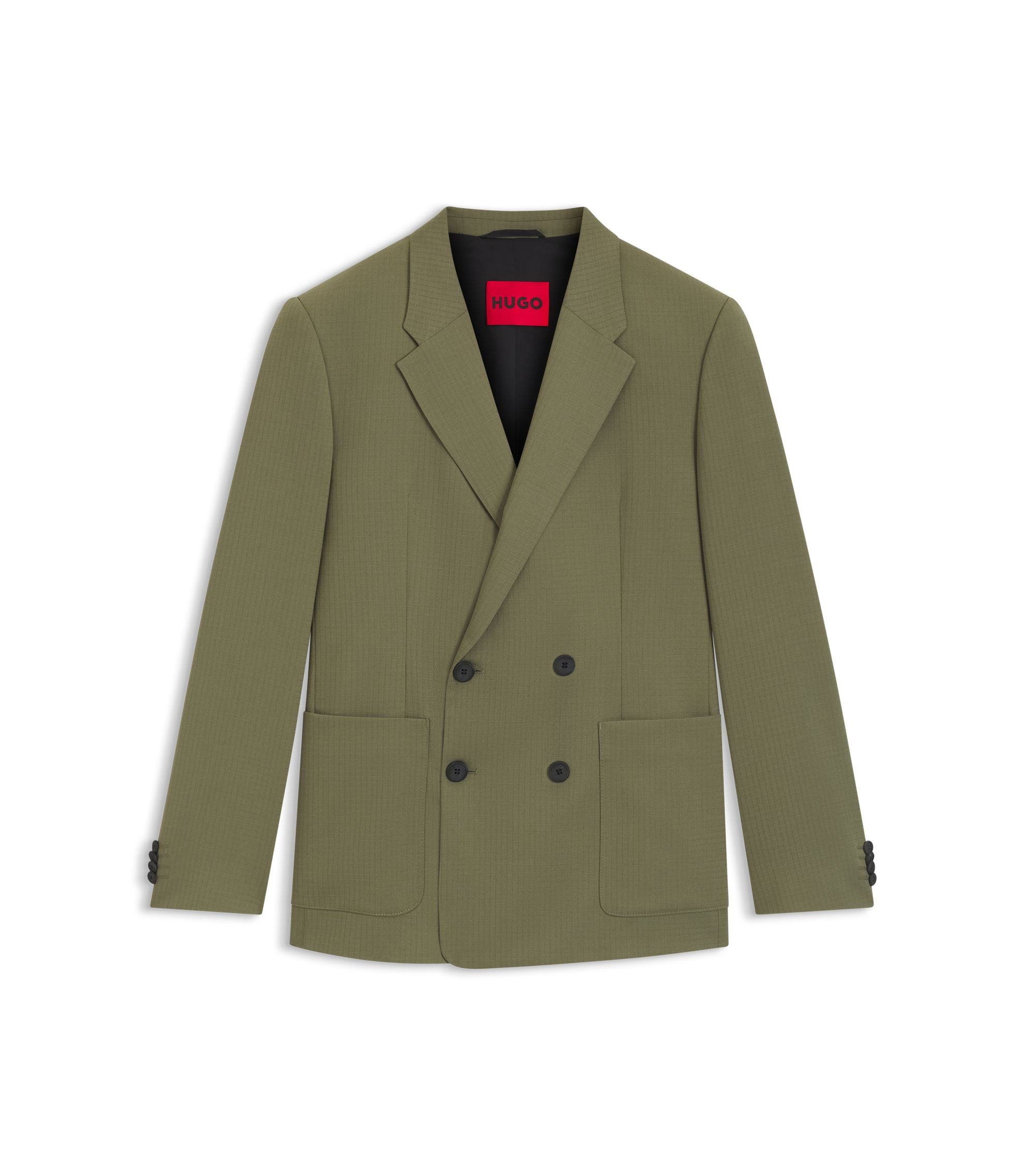 Hugo Slim Fit Jacket In Stretch Ripstop Light Green