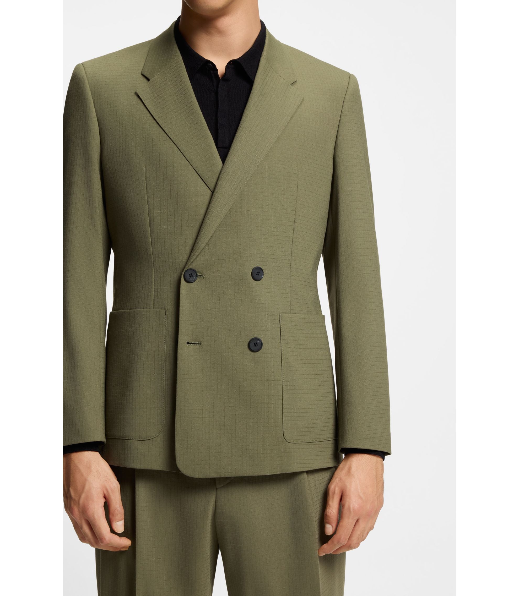 Hugo Slim Fit Jacket In Stretch Ripstop Light Green