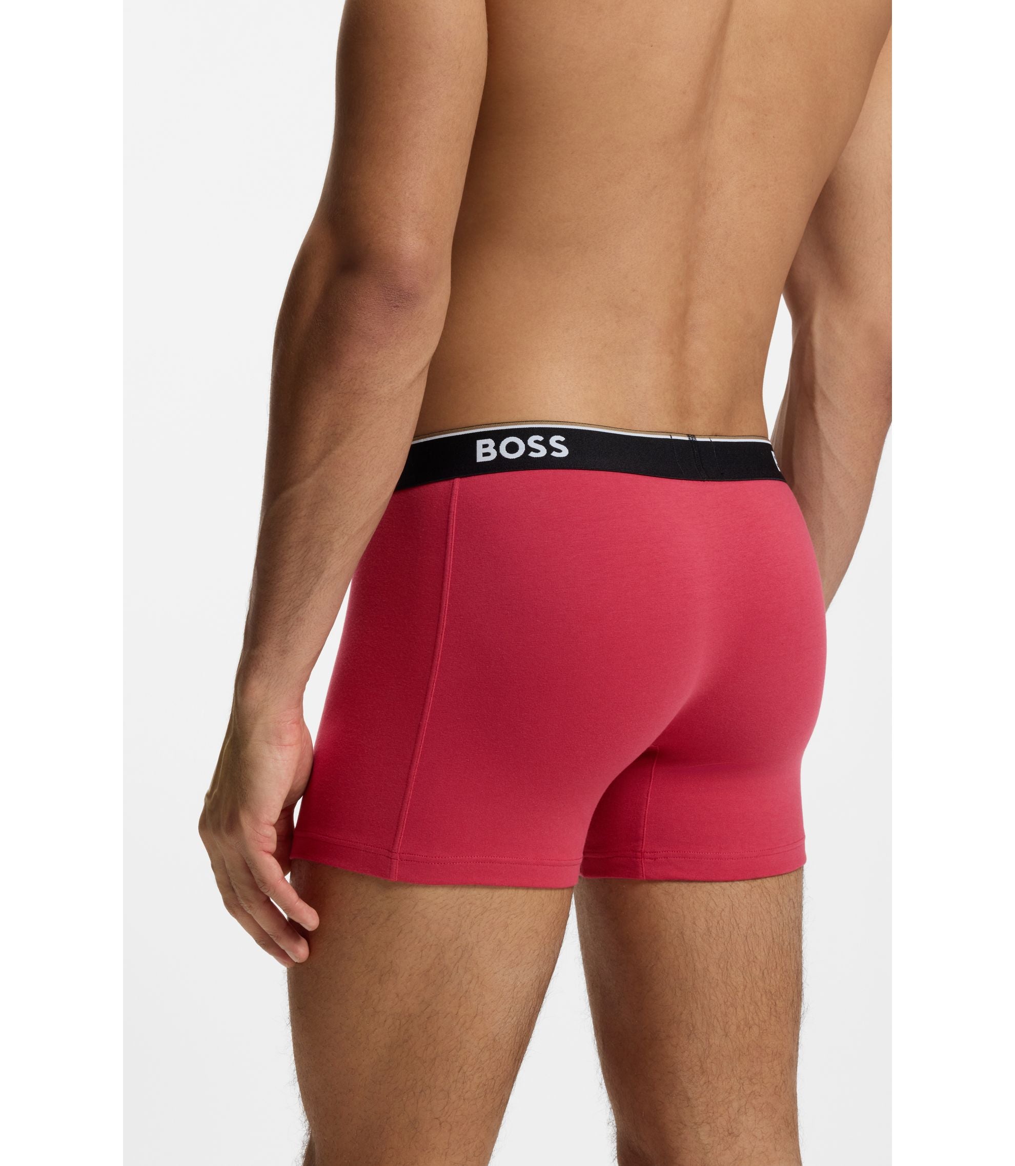 Boss Three Pack Of Logo Waistband Boxer Briefs Light Blue