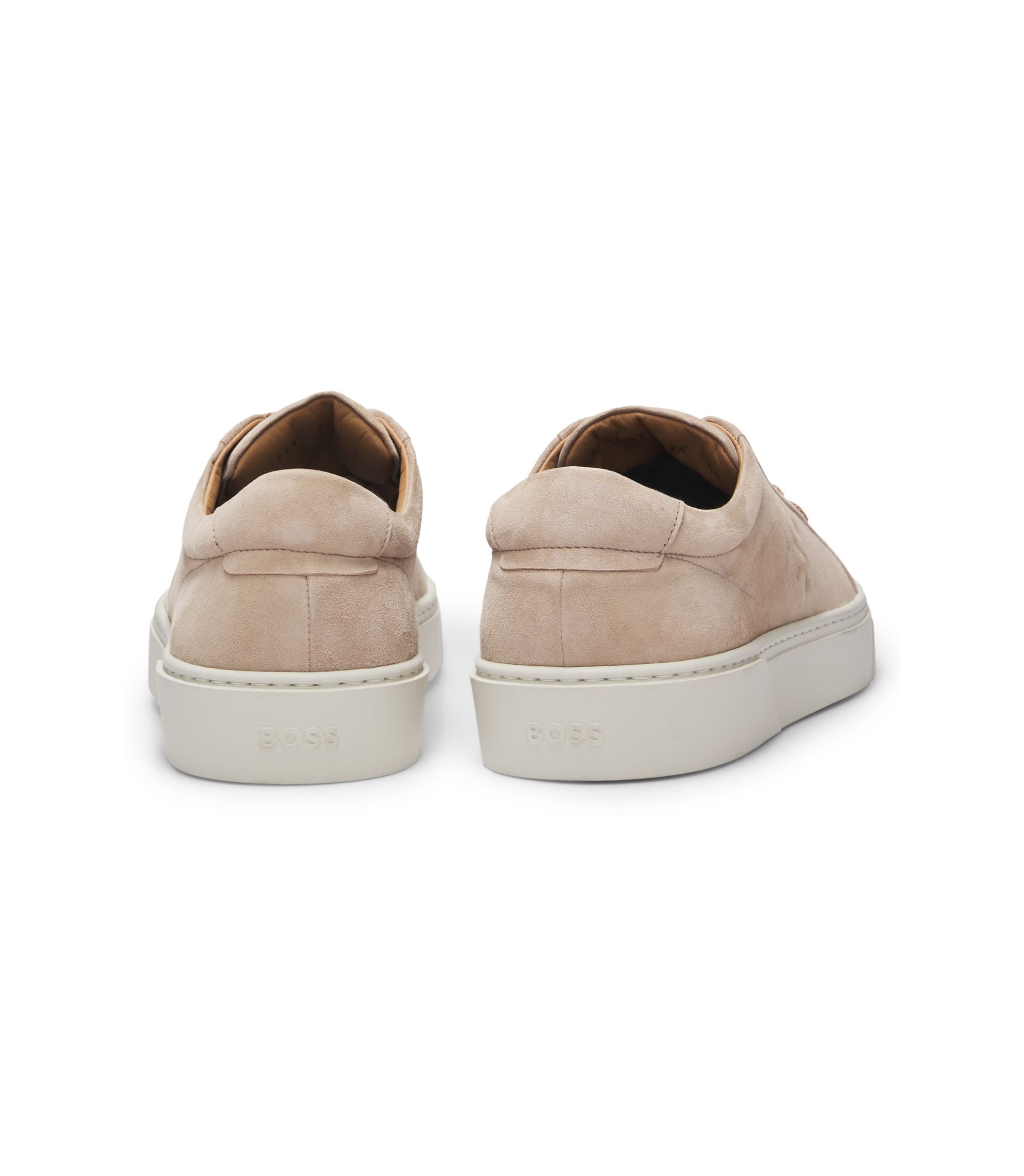 Boss Gary Trainers In Velour Effect Suede Khaki Khaki